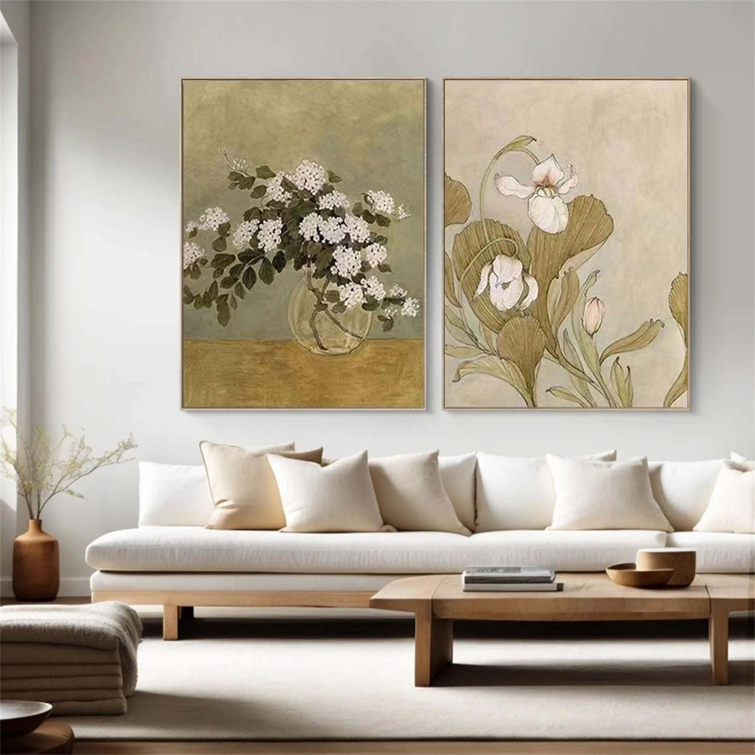 Colorful Flower & Tree Abstract  Wall Art Set of 2#ML022