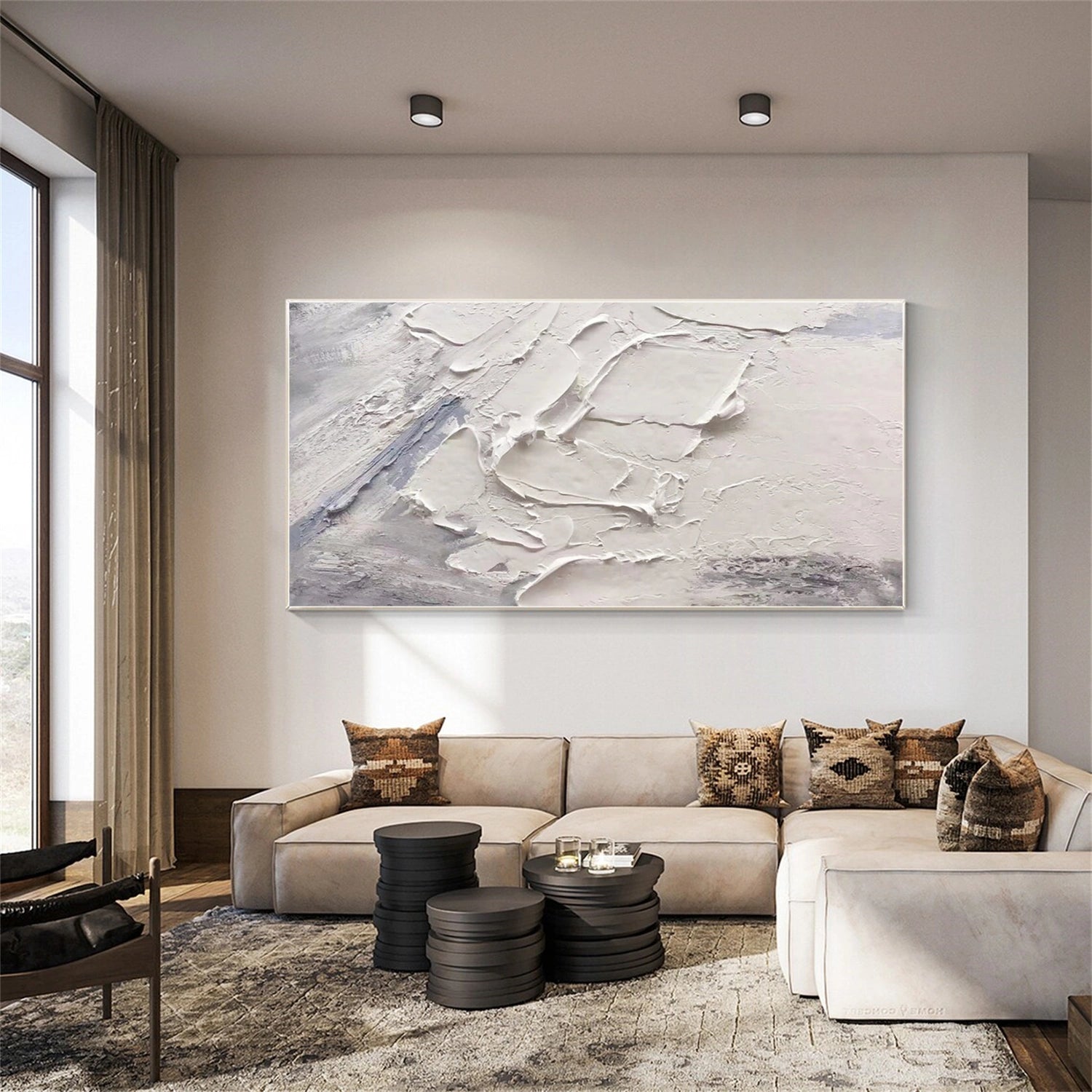 White Minimalistic Textured Art #MM232