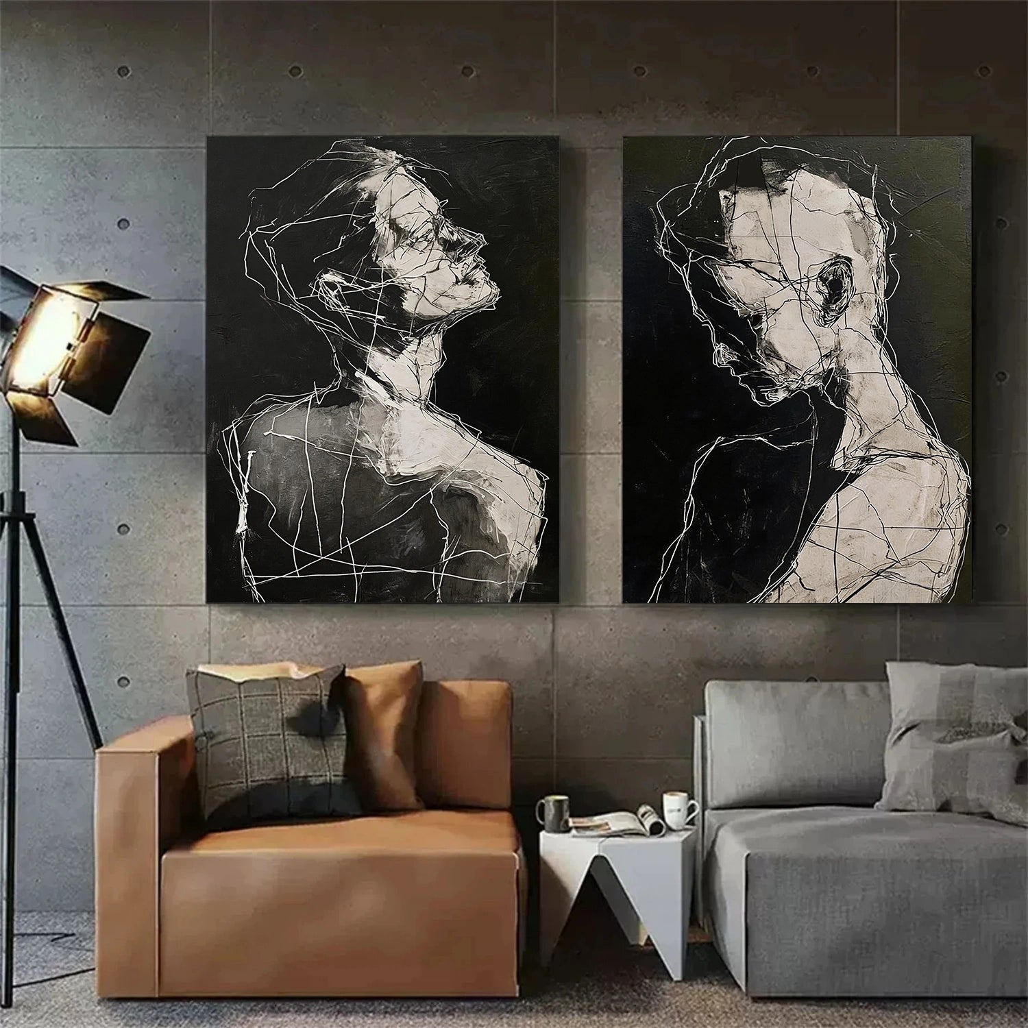 Abstract Portrait Wall Art Set of 2 #AP110