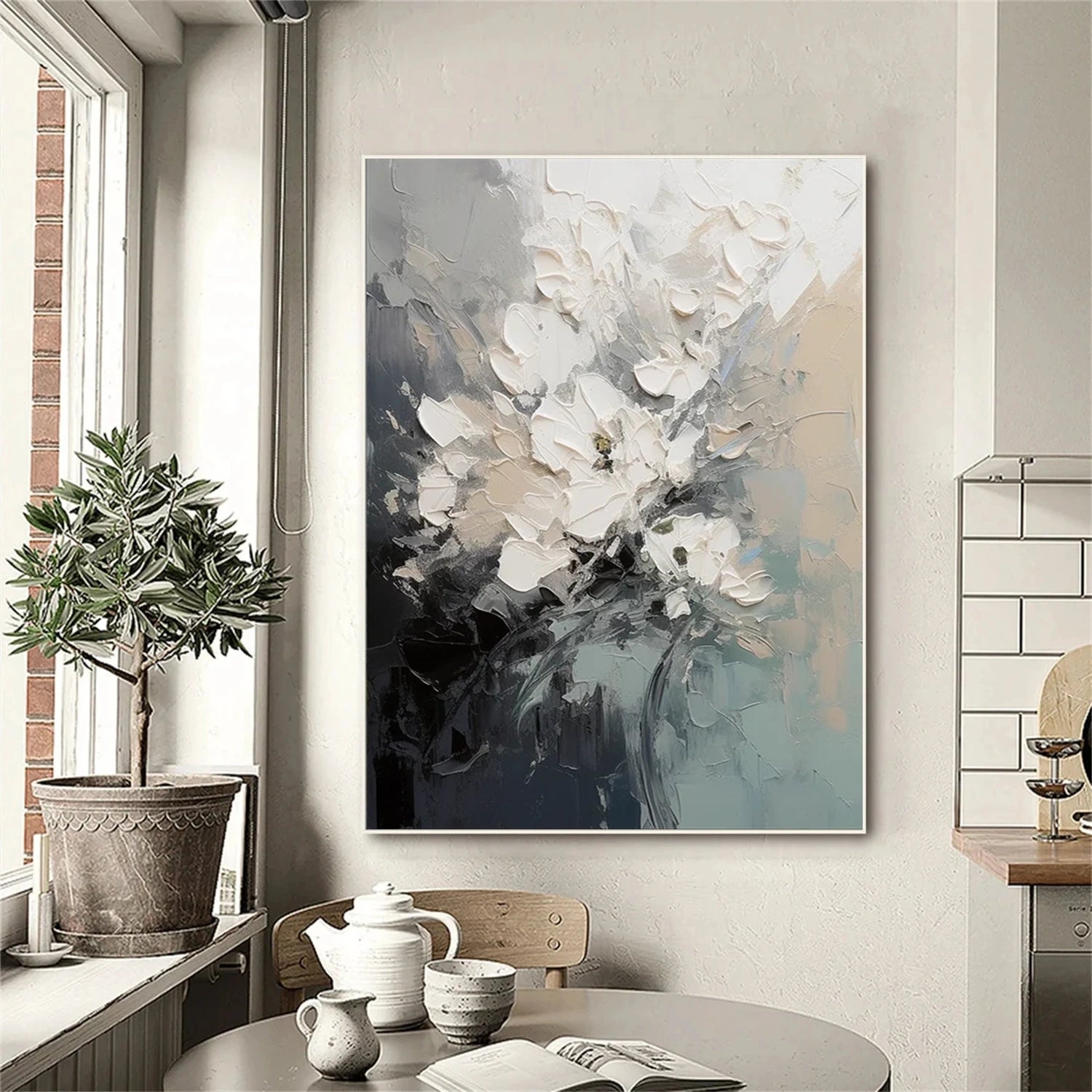 Flower & Tree Abstract Textured Wall Art #ML104