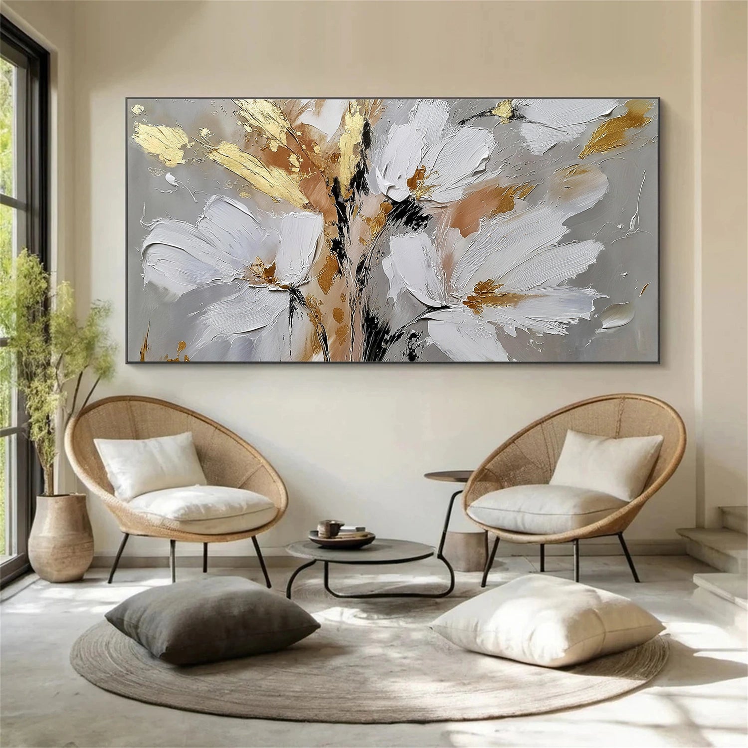 Flower & Tree Abstract Textured Wall Art #ML227