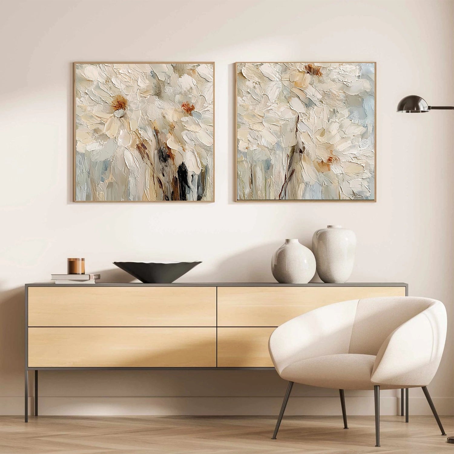Flower & Tree Abstract Textured Wall Art Set of 2 #ML241