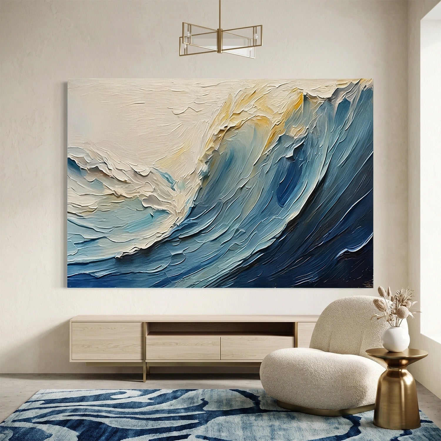 Sea & Sky Abstract Textured Wall Art #MS309