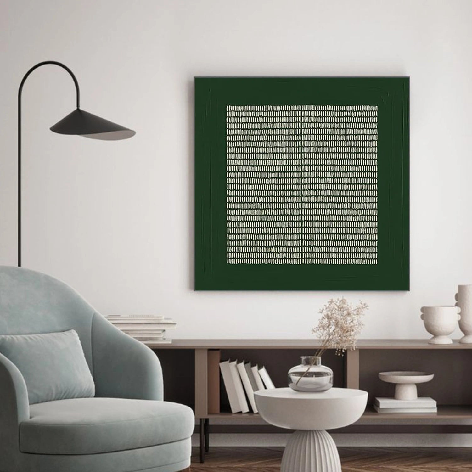 Green Minimalist Textured Canvas Art #GT050