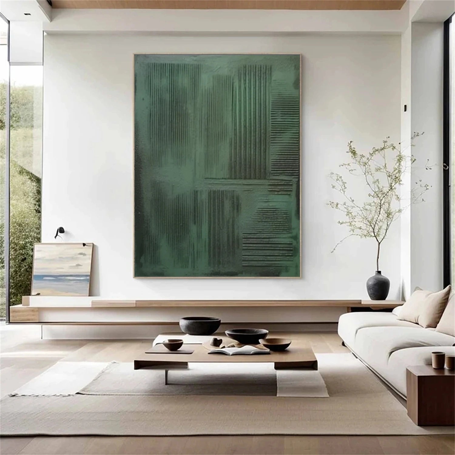 Green Minimalistic Textured Art #MM248