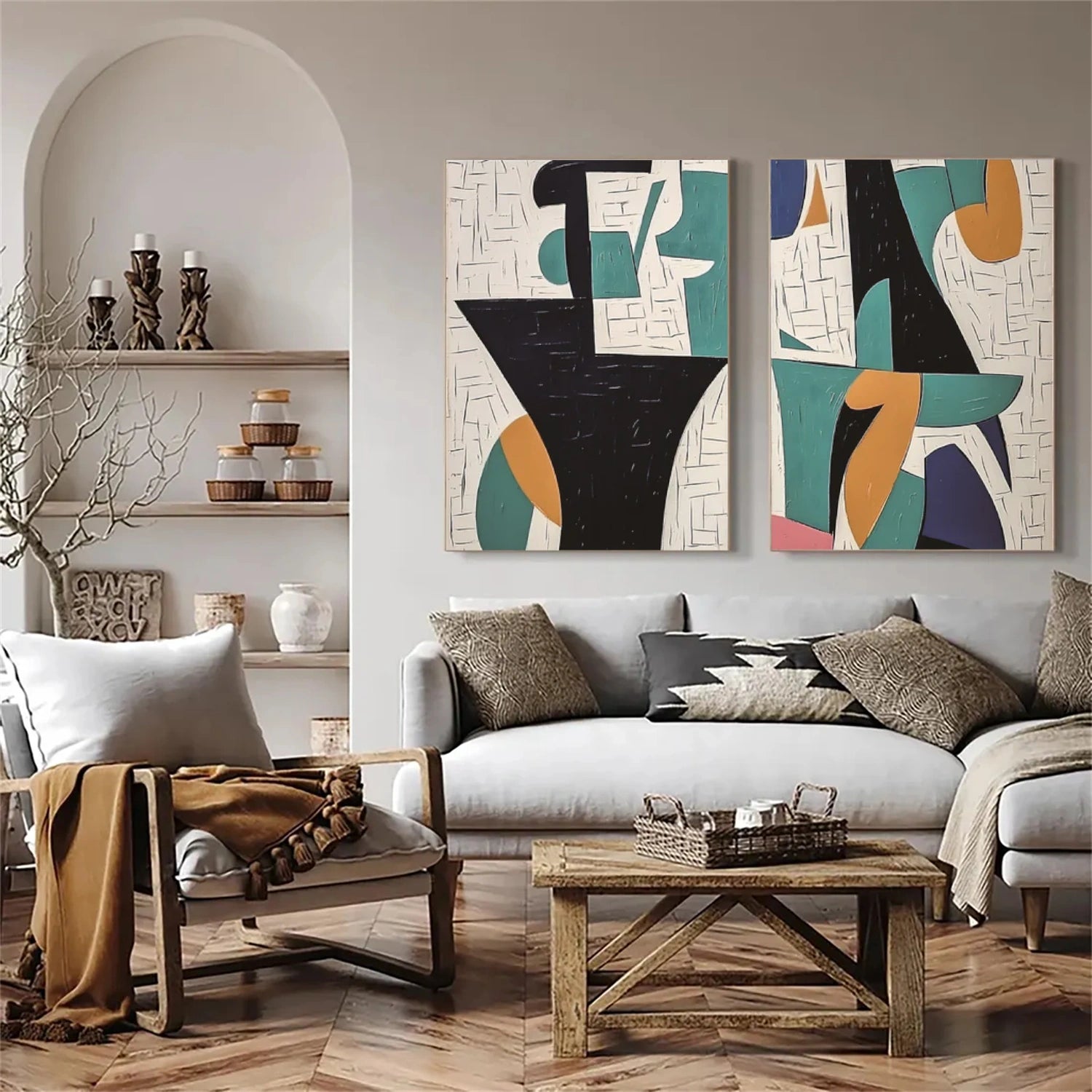 Abstract Canvas Art Set of 2 #WS730