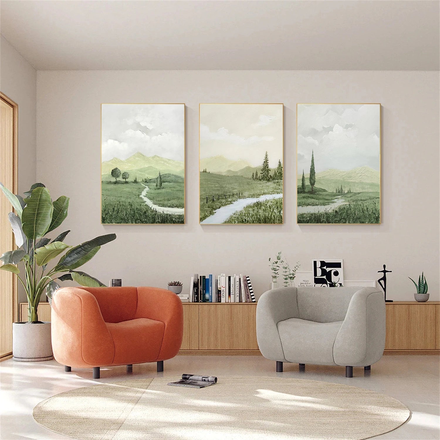 Flower & Tree Abstract Wall Art Set of 3 #ML140