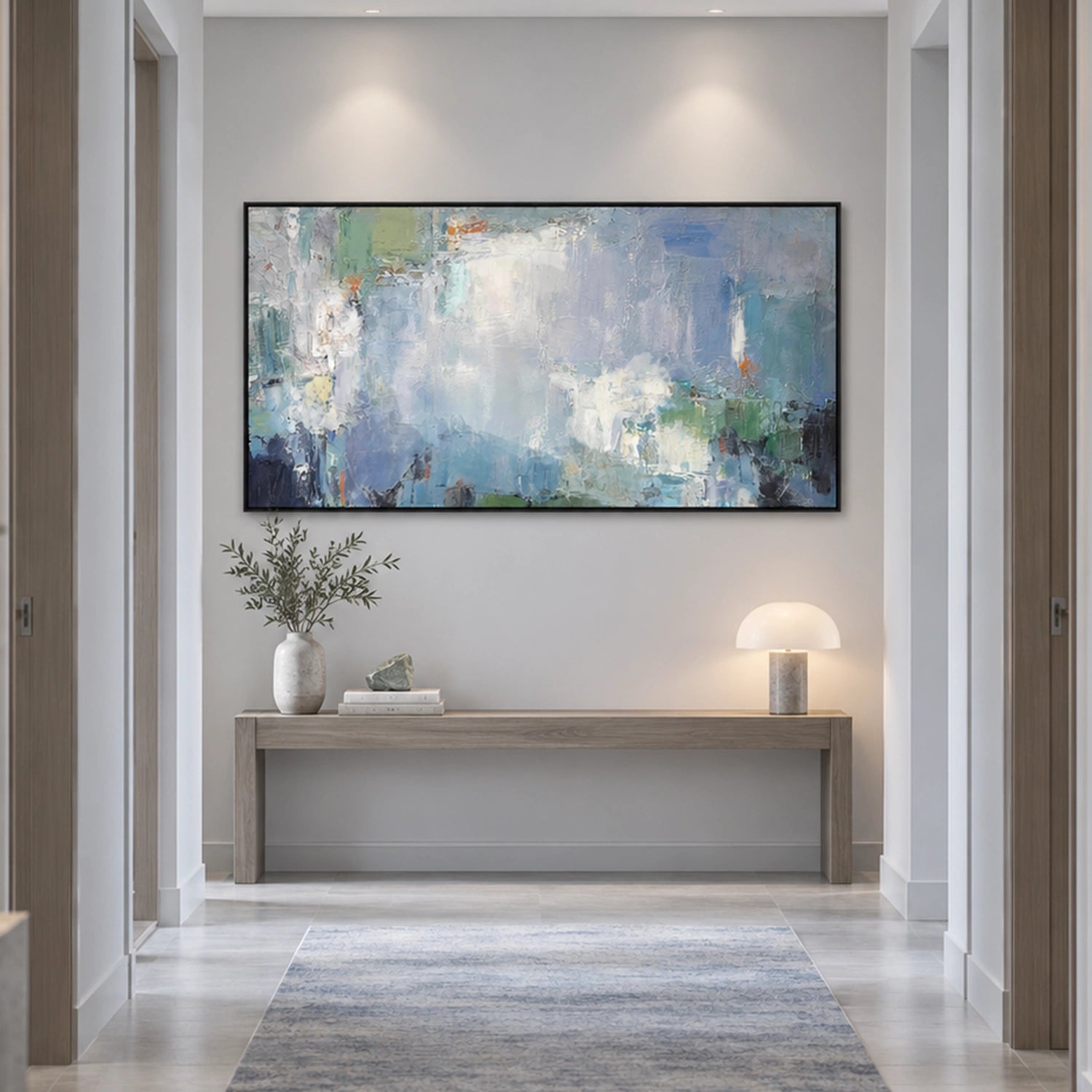 Blue Abstract Canvas Art #WS1148