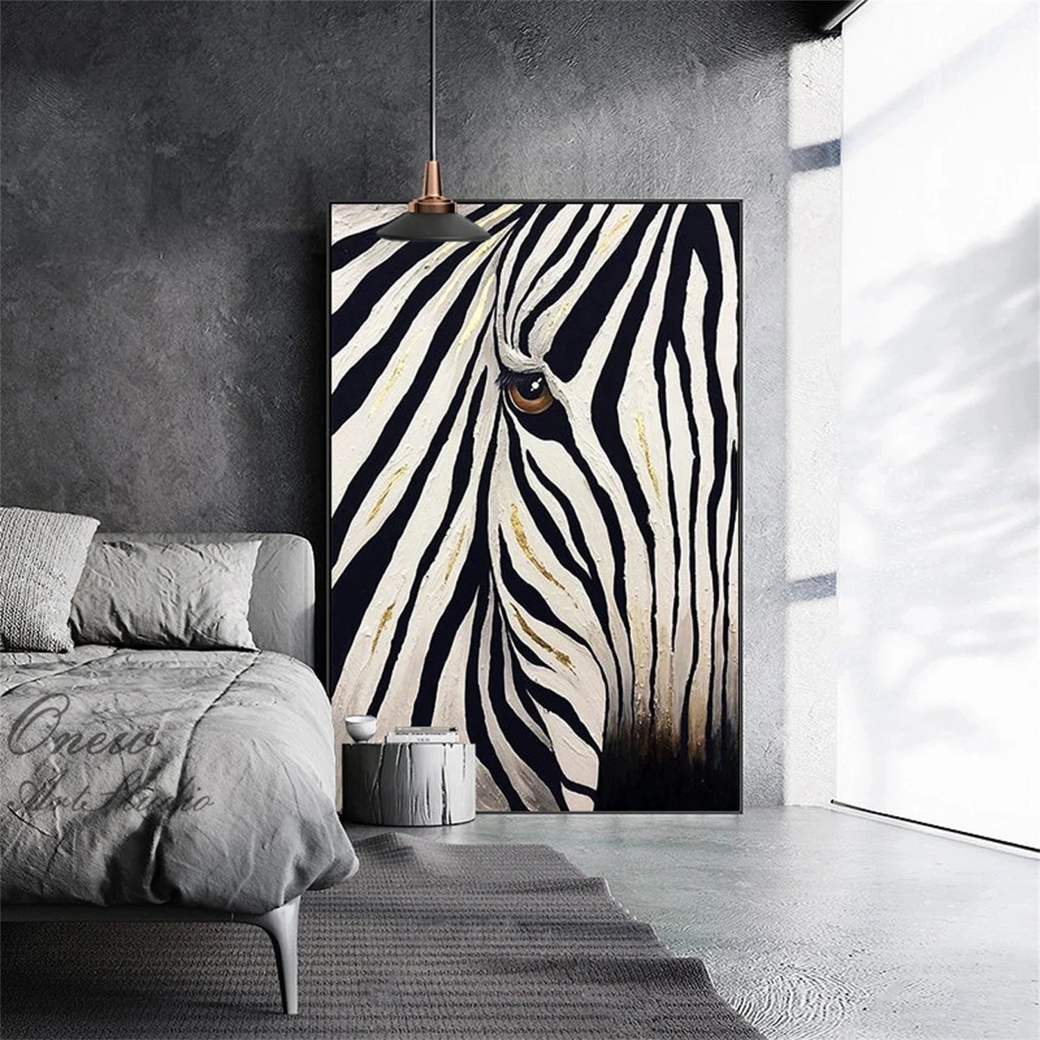 Black and White Abstract Animal Wall Art #AL068