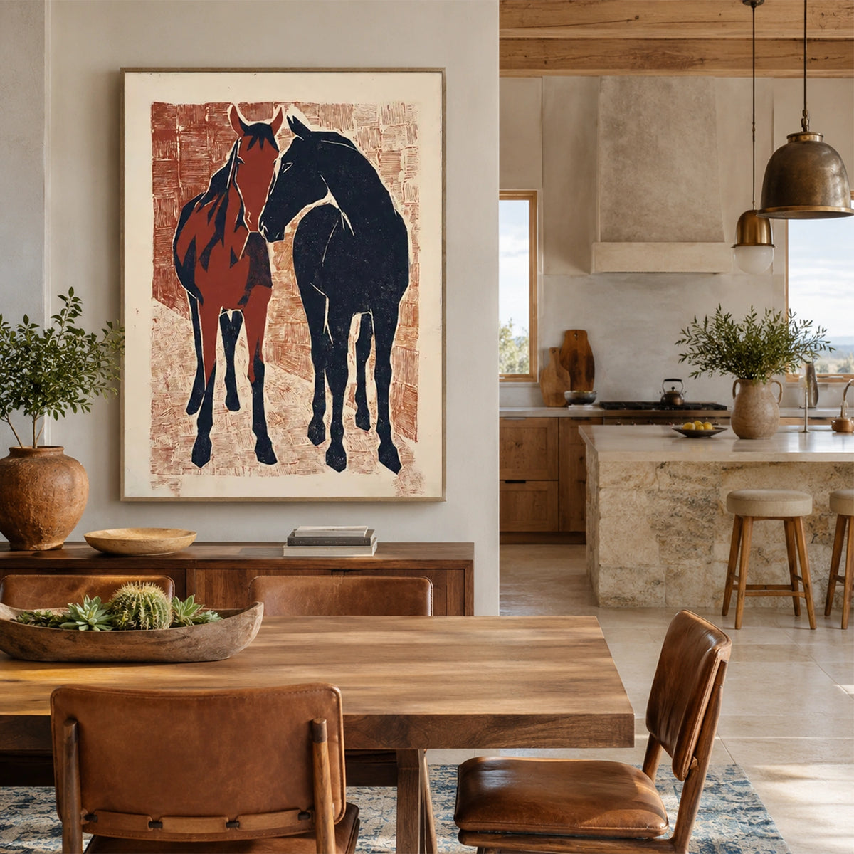 Abstract Animal Horse Wall Art #AL232