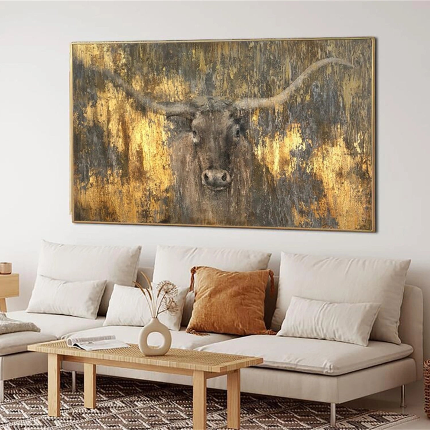 Gold and Brown Abstract Animal Wall Art #AL081