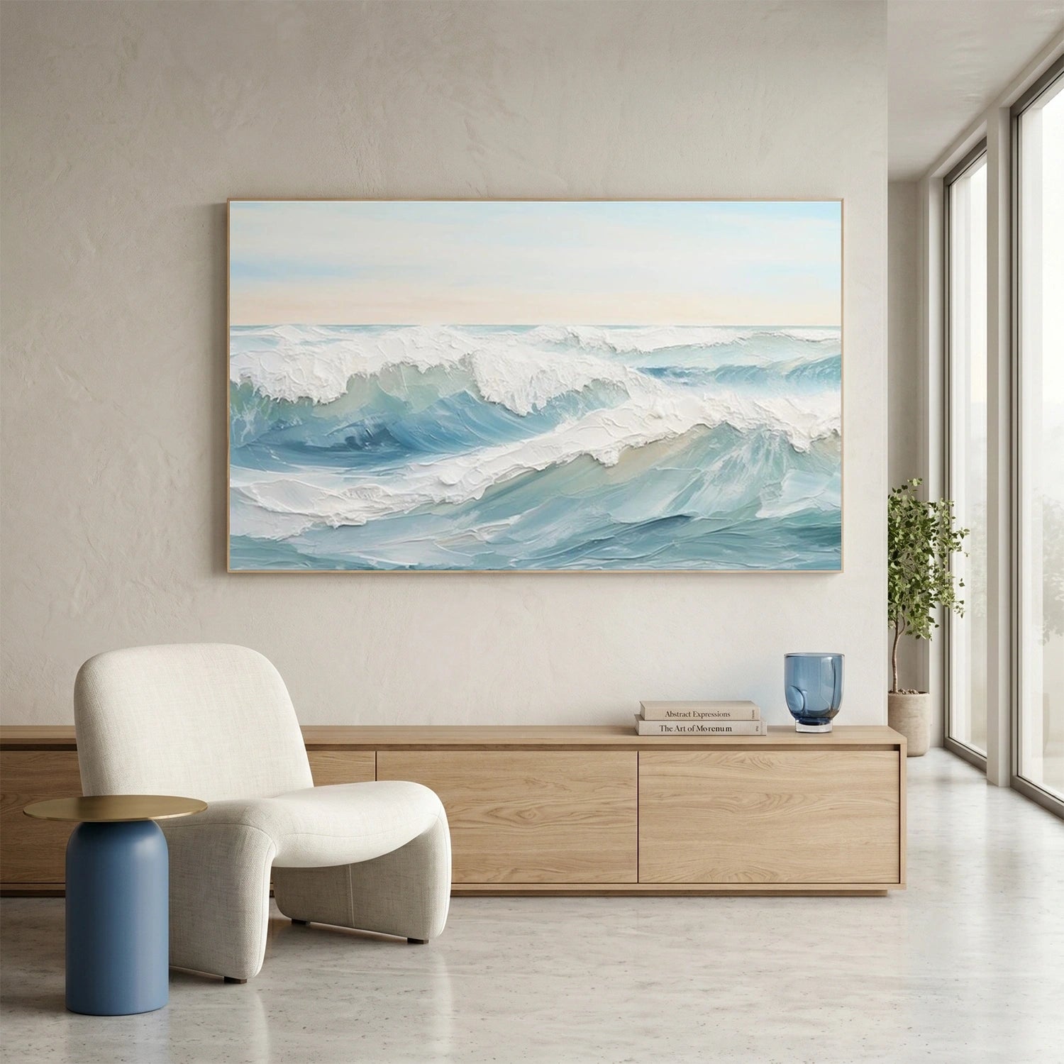 Sea & Sky Abstract Textured Wall Art #MS311