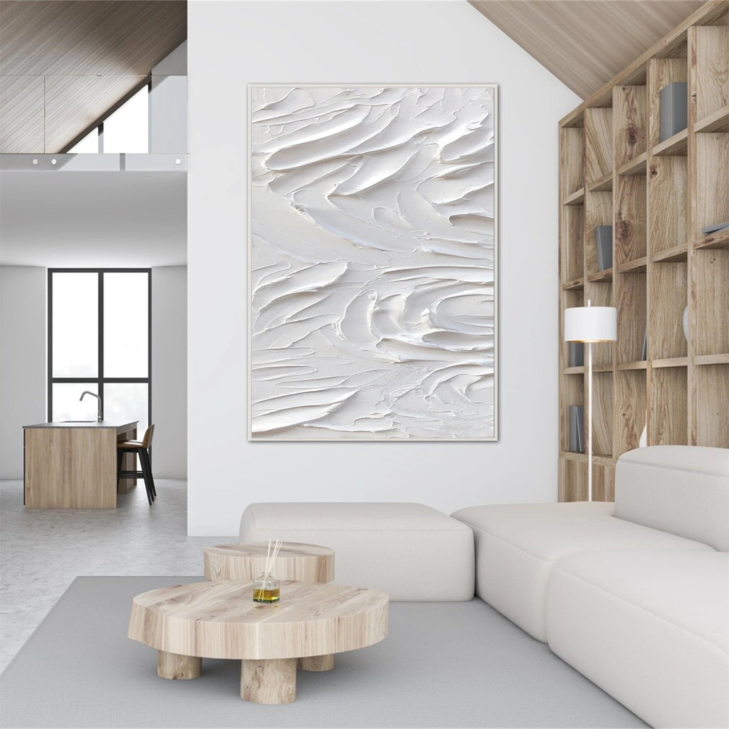 White Minimalistic Textured Art #MM239