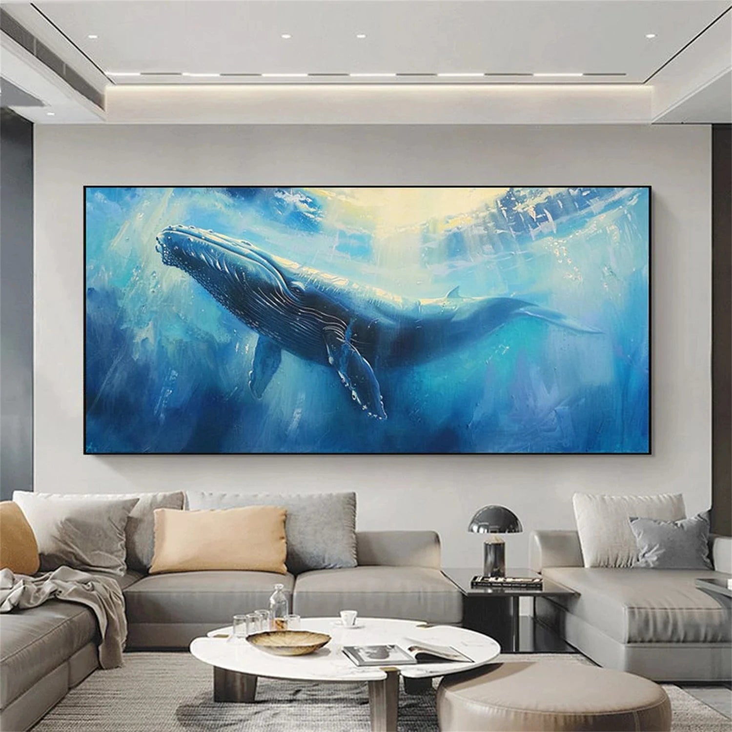 Blue Abstract Animal Wall Art #AL096