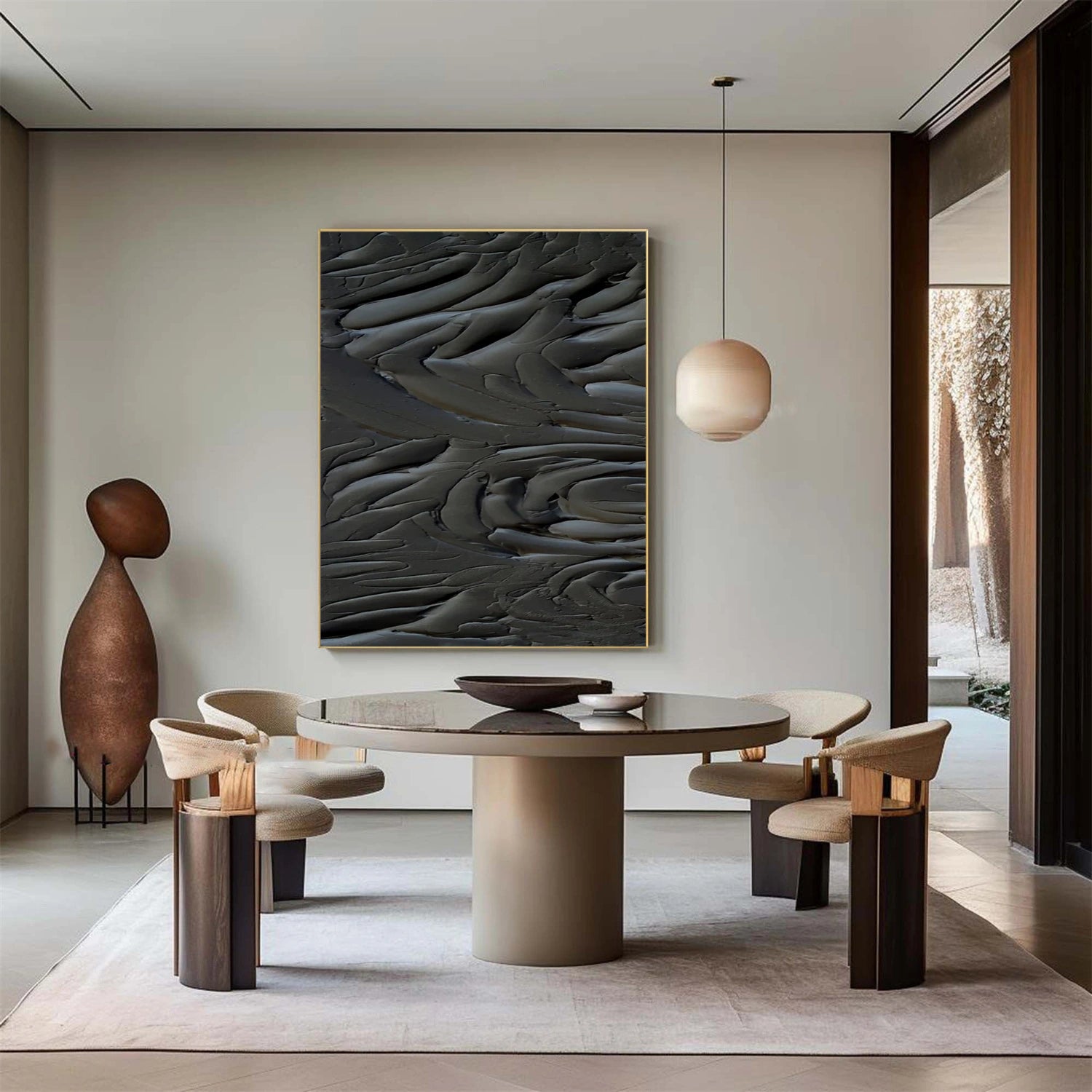 Black Minimalistic Textured Art #MM237