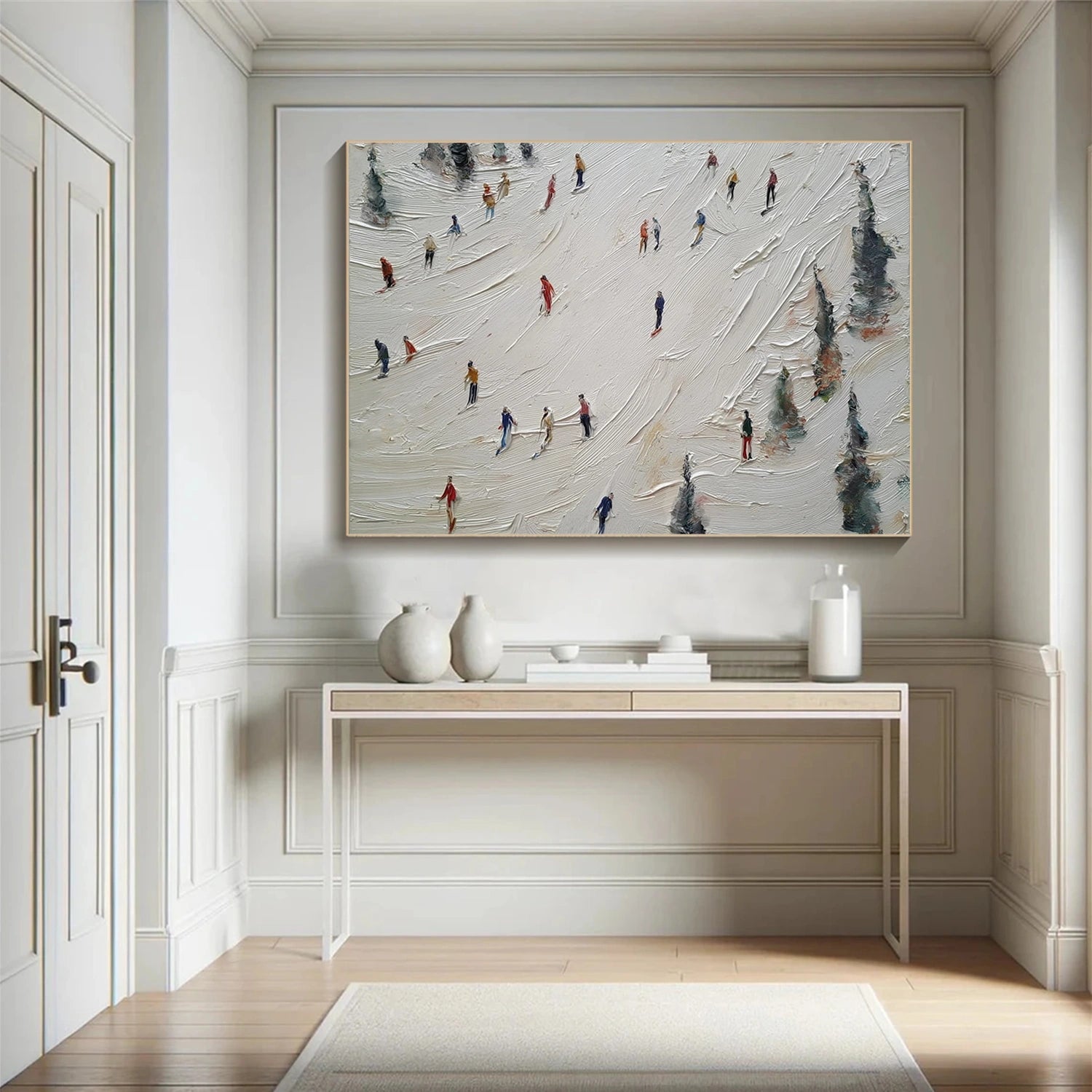 Skiing Sport Textured Wall Art #SA067