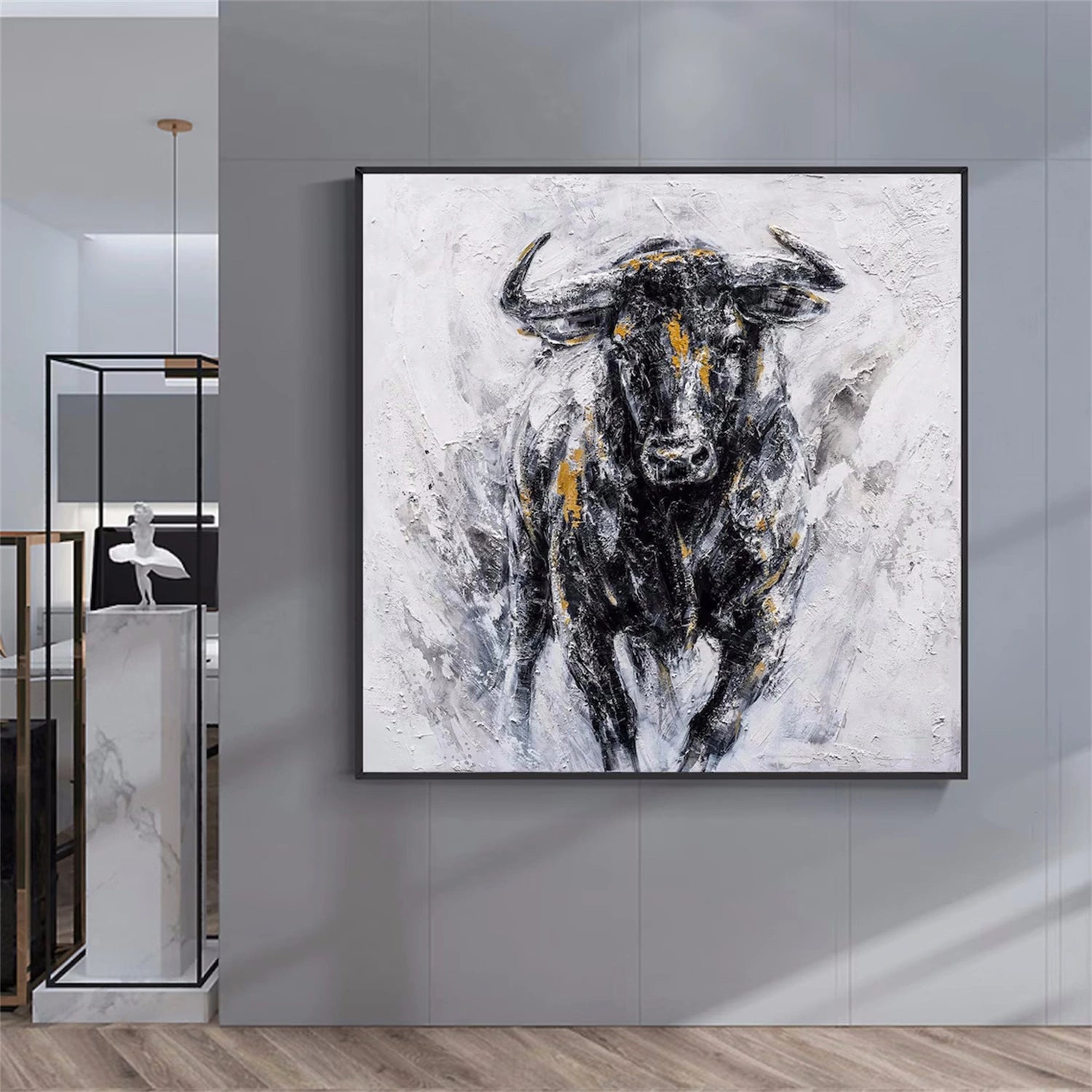 Black and White Abstract Animal Wall Art #AL053