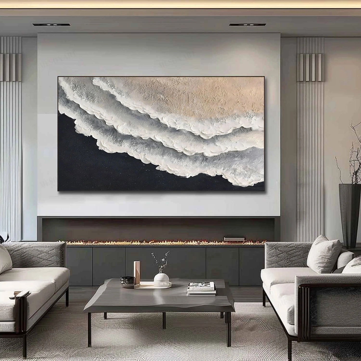 Sea & Sky Abstract Textured Wall Art #MS273