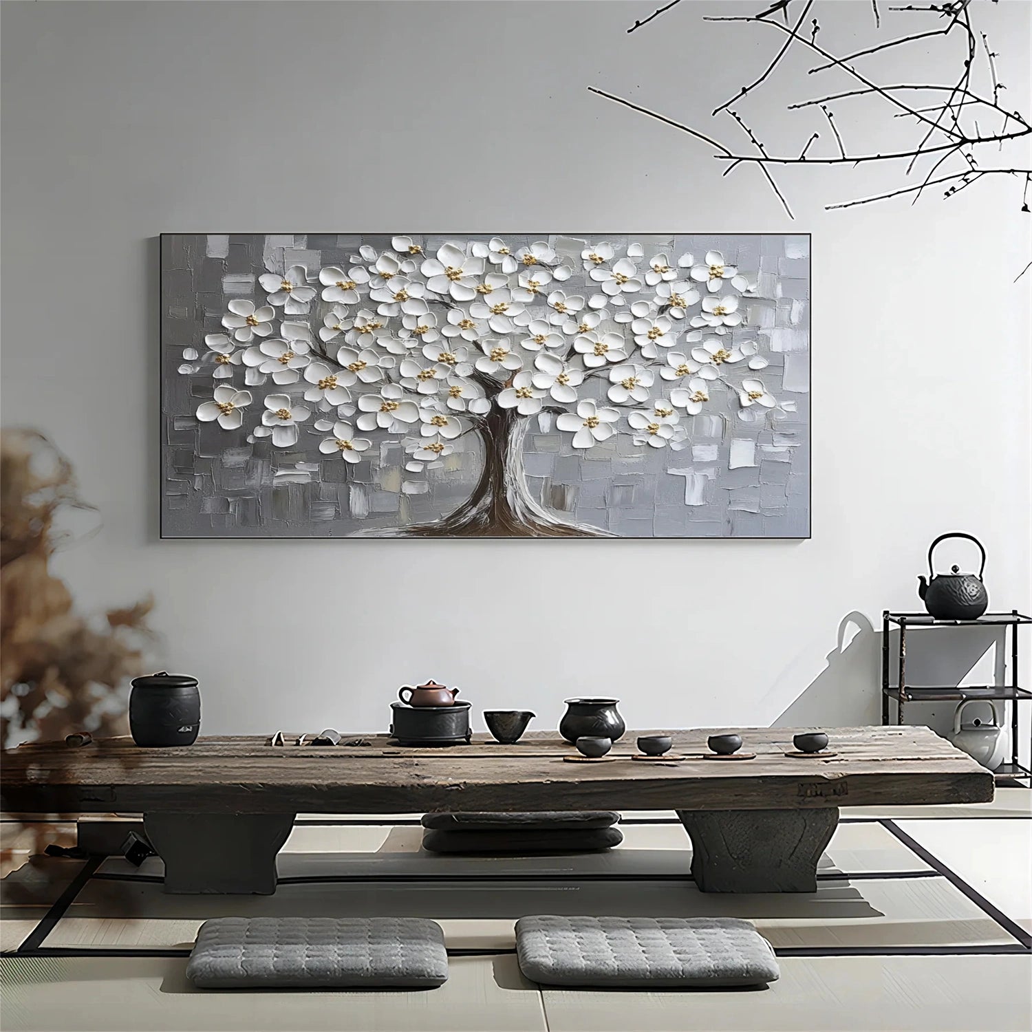 Flower & Tree Abstract Textured Wall Art #ML171