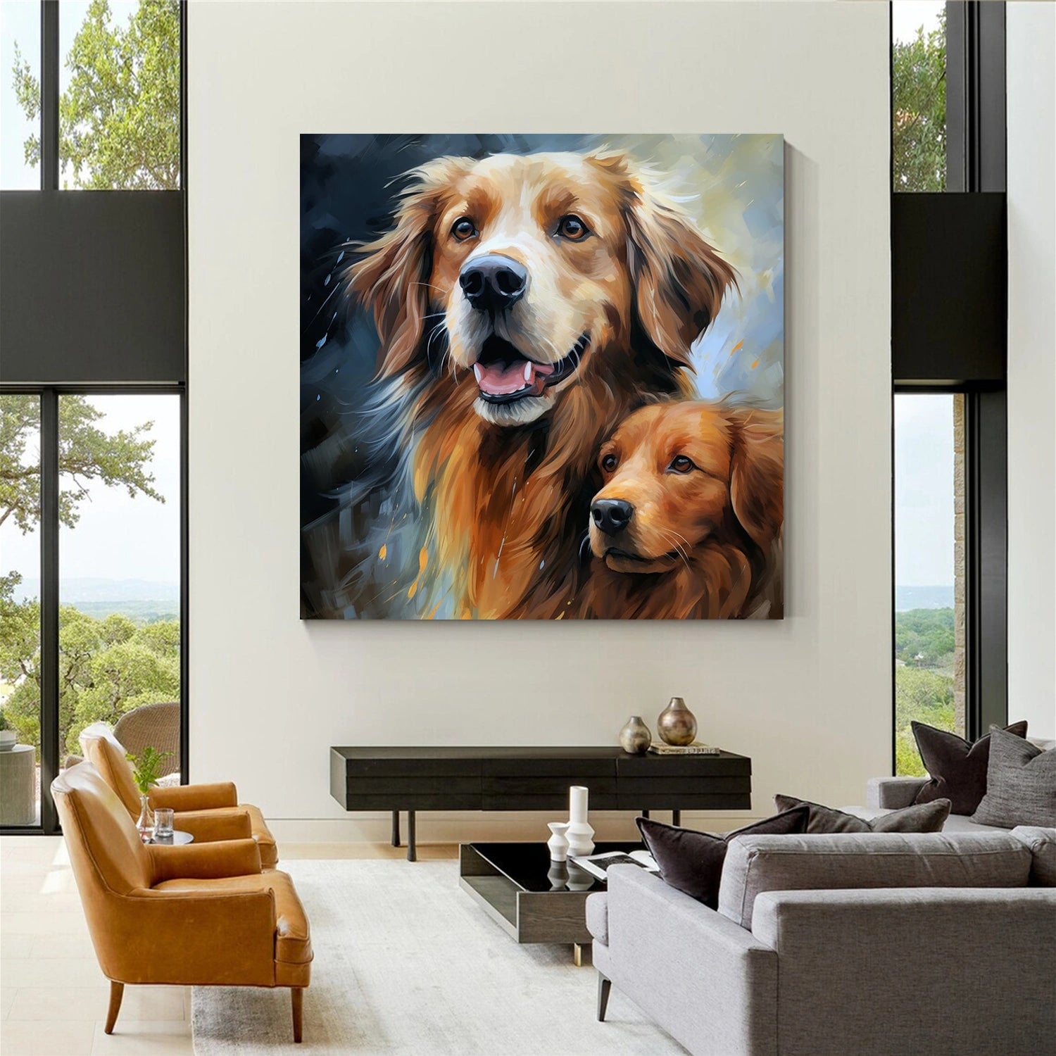 Abstract Animal Dog Wall Art #AL099