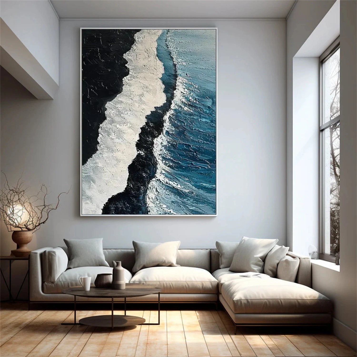 Sea & Sky Abstract Textured Wall Art #MS173