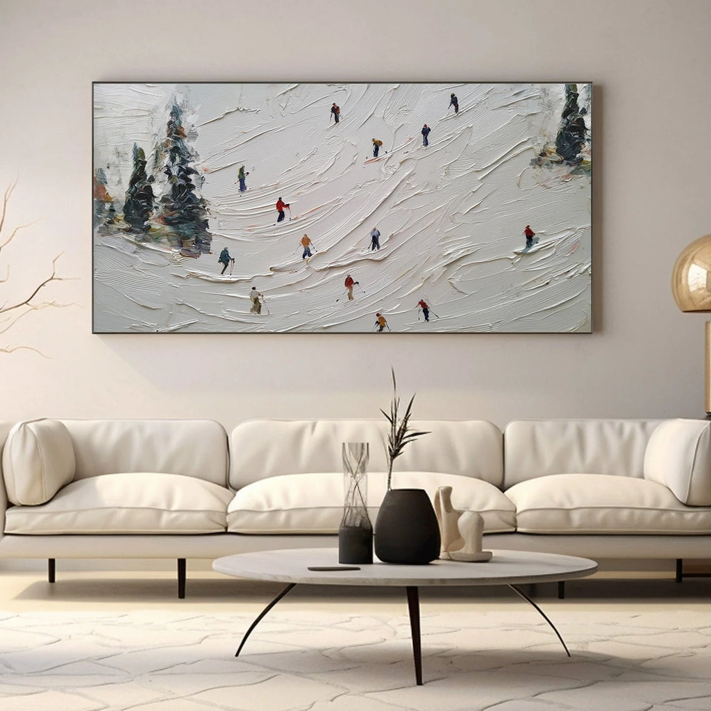 Skiing Sport Textured Wall Art #SA068