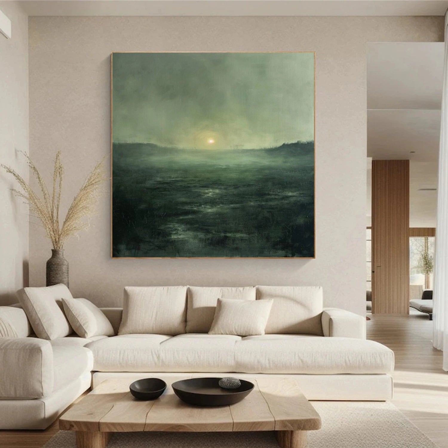 Green Minimalist Canvas Art #GT048