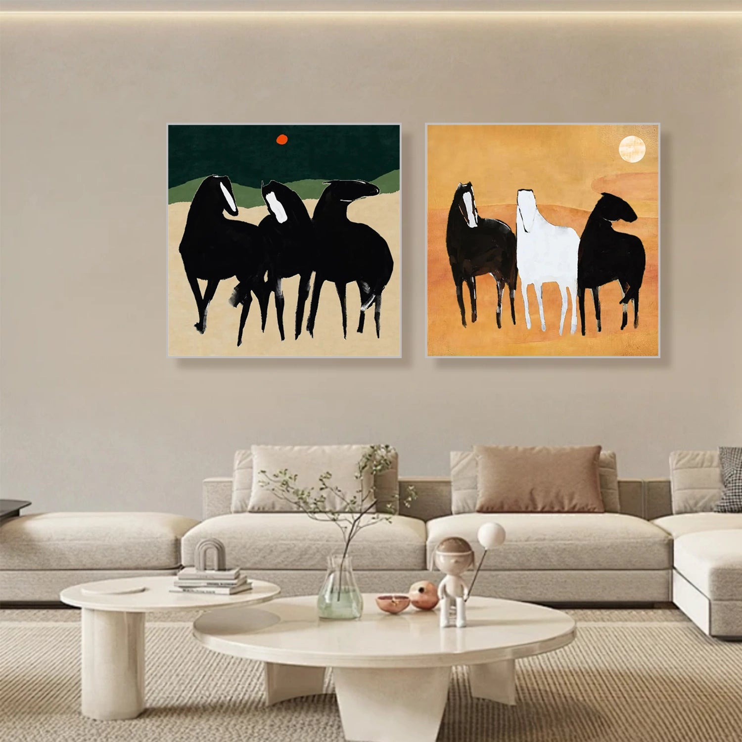 Abstract Animal Wall Art Set of 2 #AL139