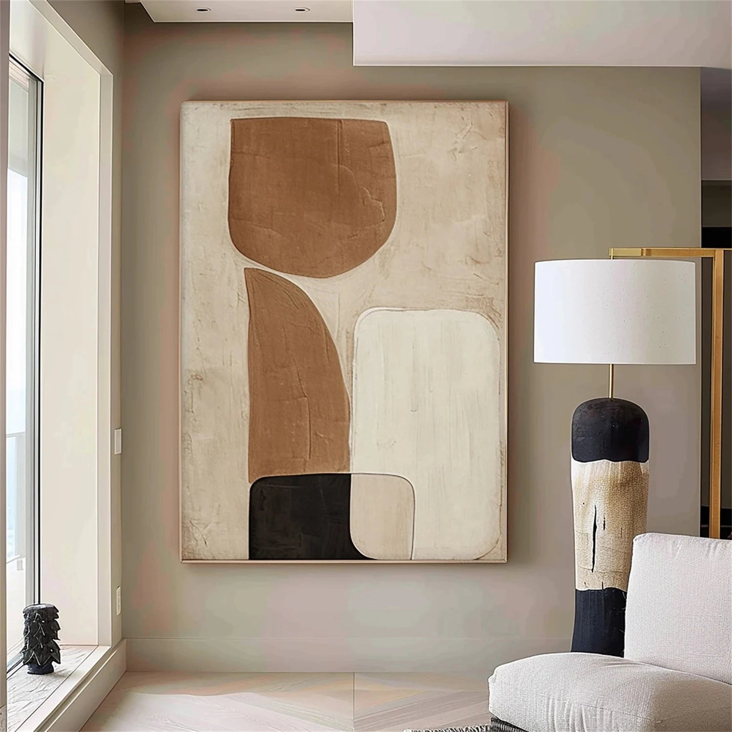 Minimalist Brown & Beige Art  #MB015