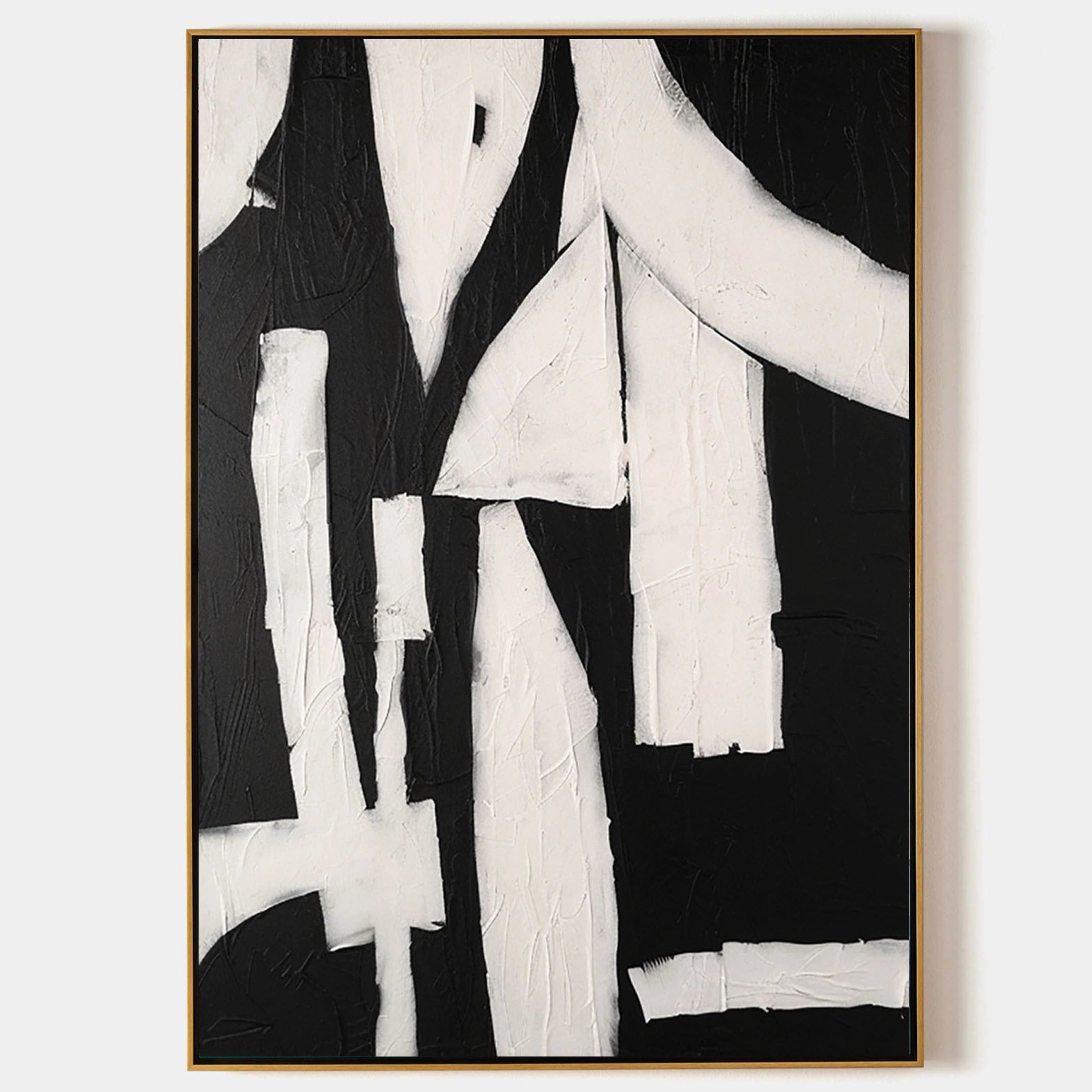 Eleanos Gallery Textured Wabi Sabi Abstract Painting Black Beige for Living Room/Bedroom
