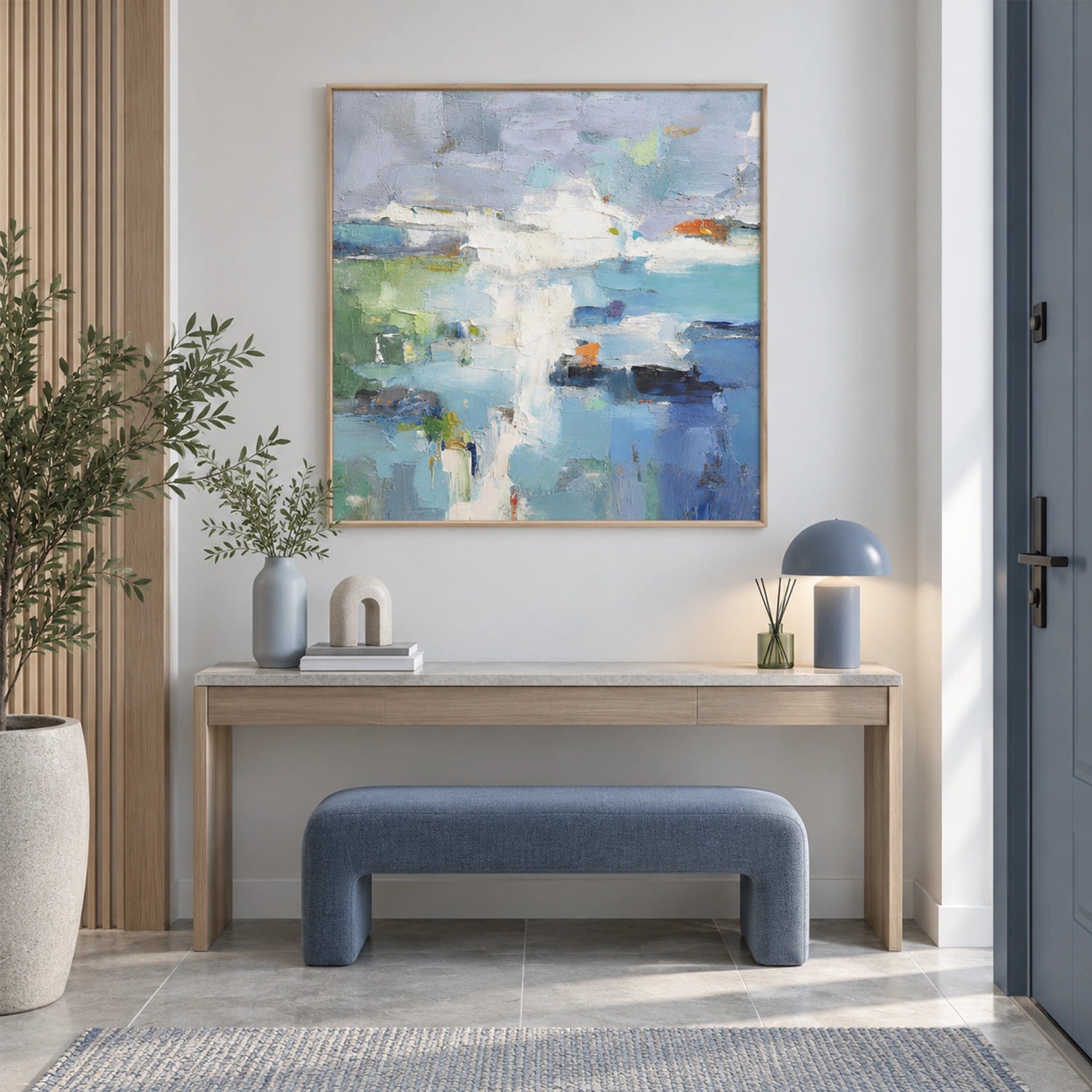 Blue Abstract Canvas Art #WS1151