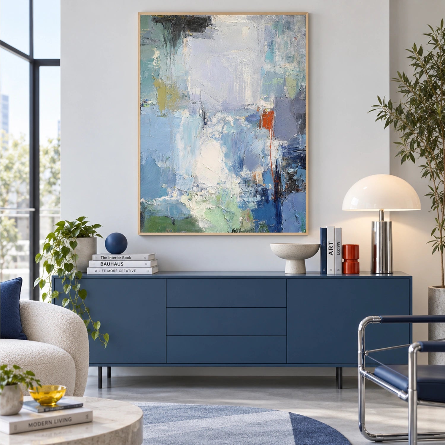 Blue Abstract Canvas Art #WS1146
