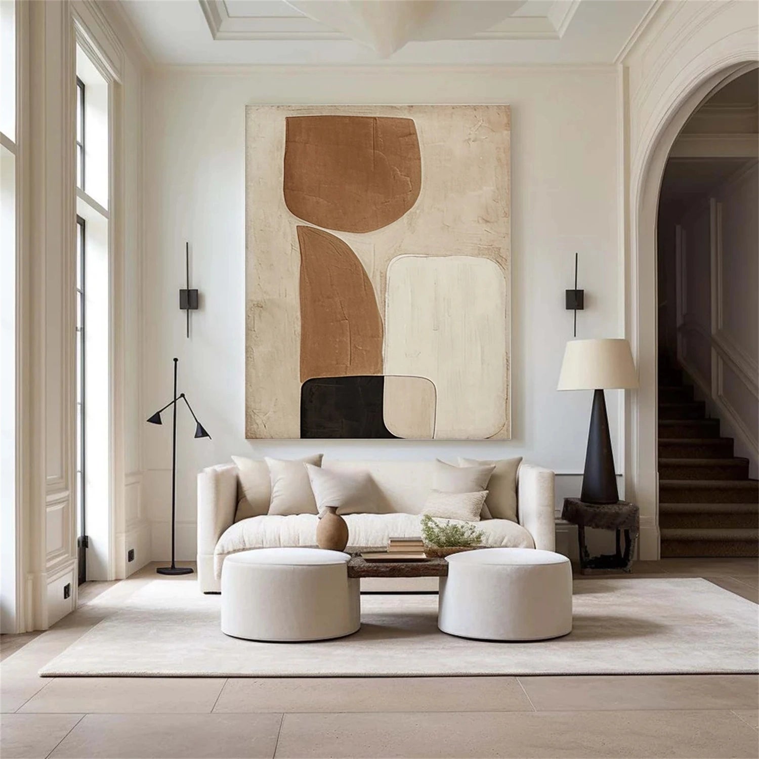 Minimalist Brown & Beige Art  #MB015