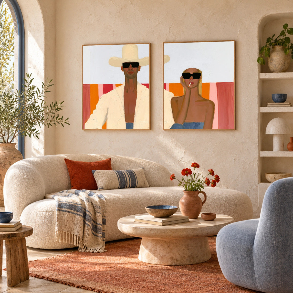 Abstract Portrait Wall Art Set of 2 #AP150