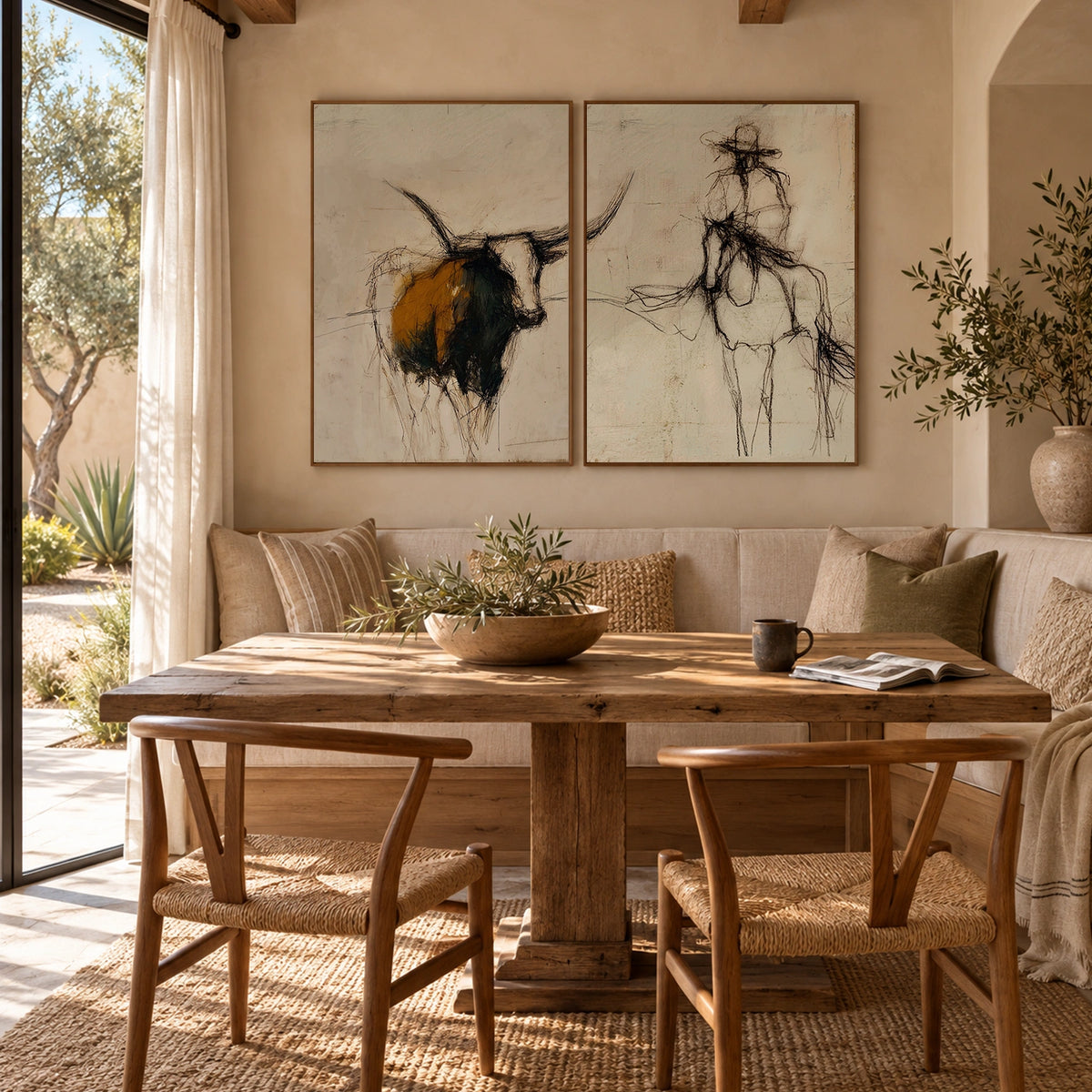 Western Cowboy Art Set of 2 #VA241