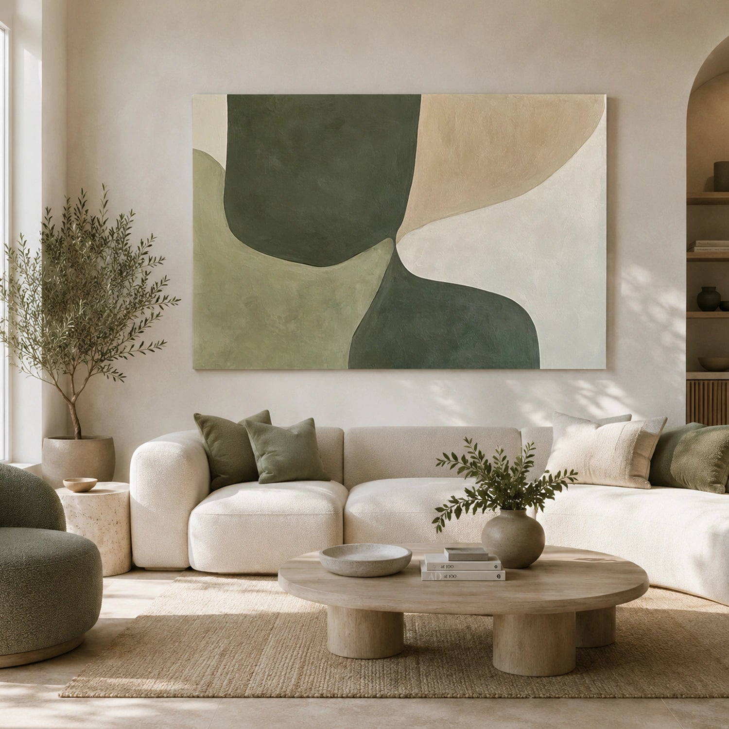 Green Minimalist Canvas Art #MM403