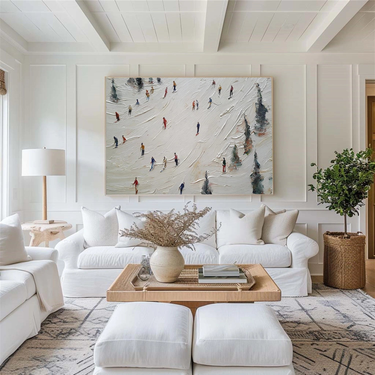 Skiing Sport Textured Wall Art #SA067