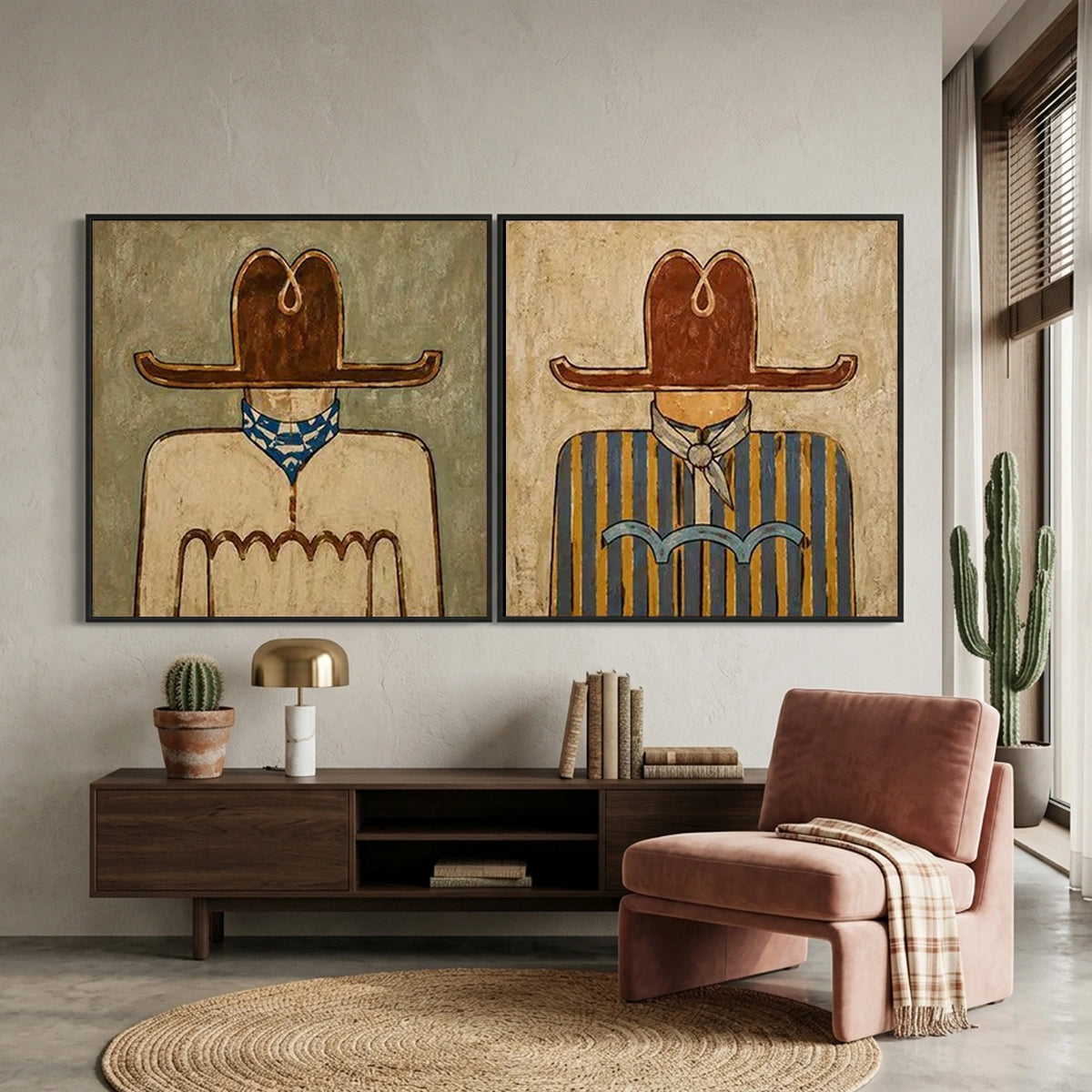 Western Cowboy Art Set of 2 #VA251