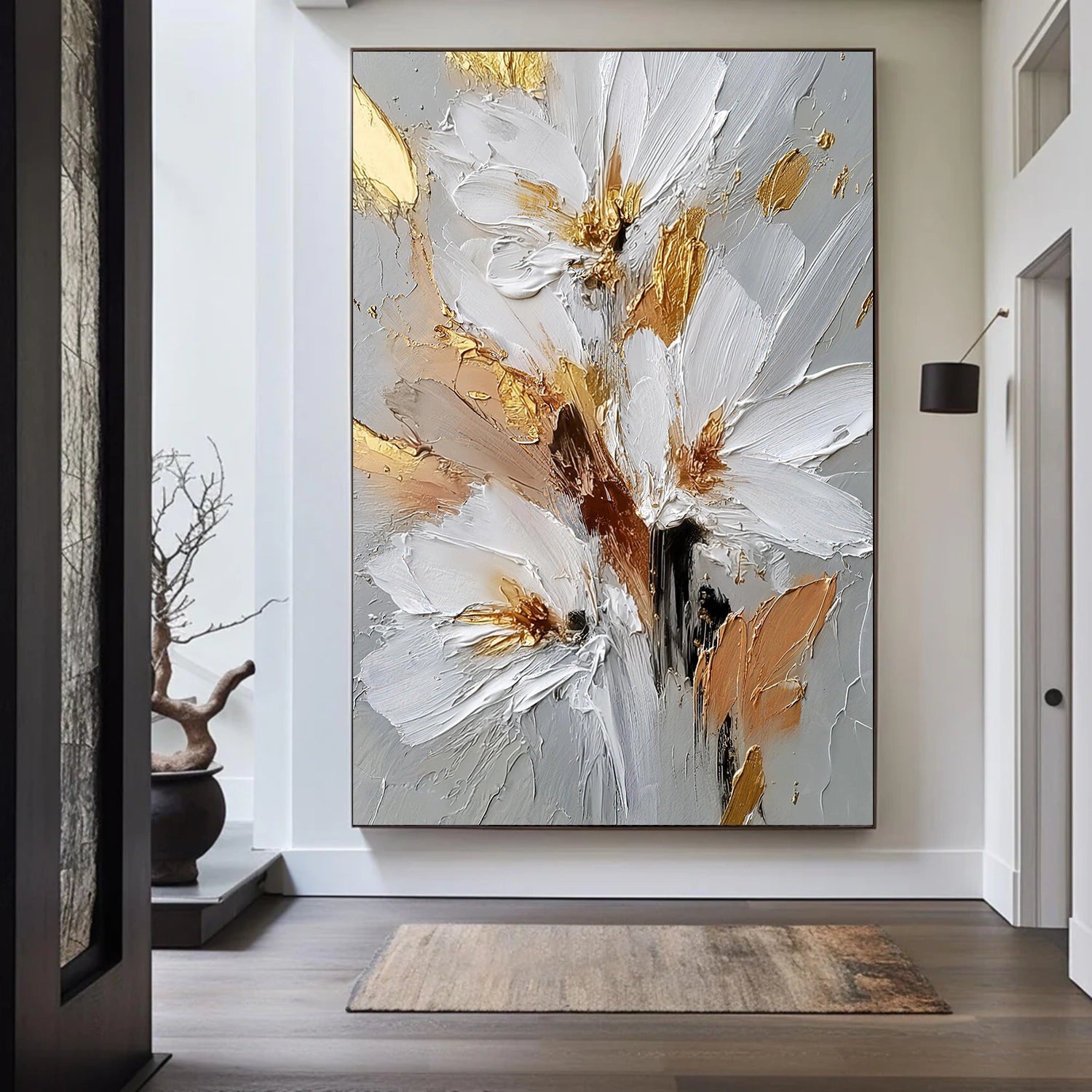 Flower & Tree Abstract Textured Wall Art #ML231