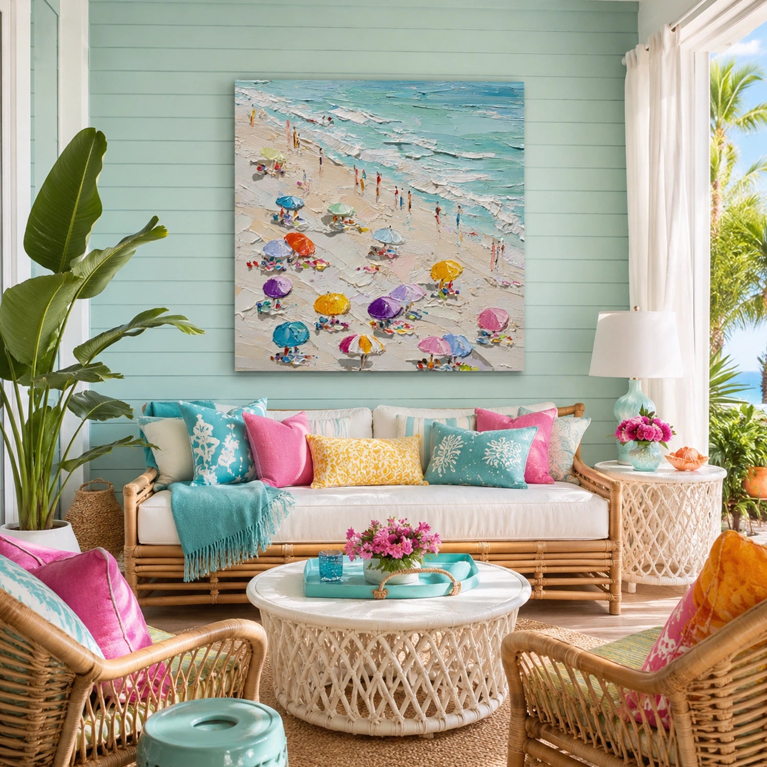 Sea & Sky Abstract Textured Wall Art #MS325