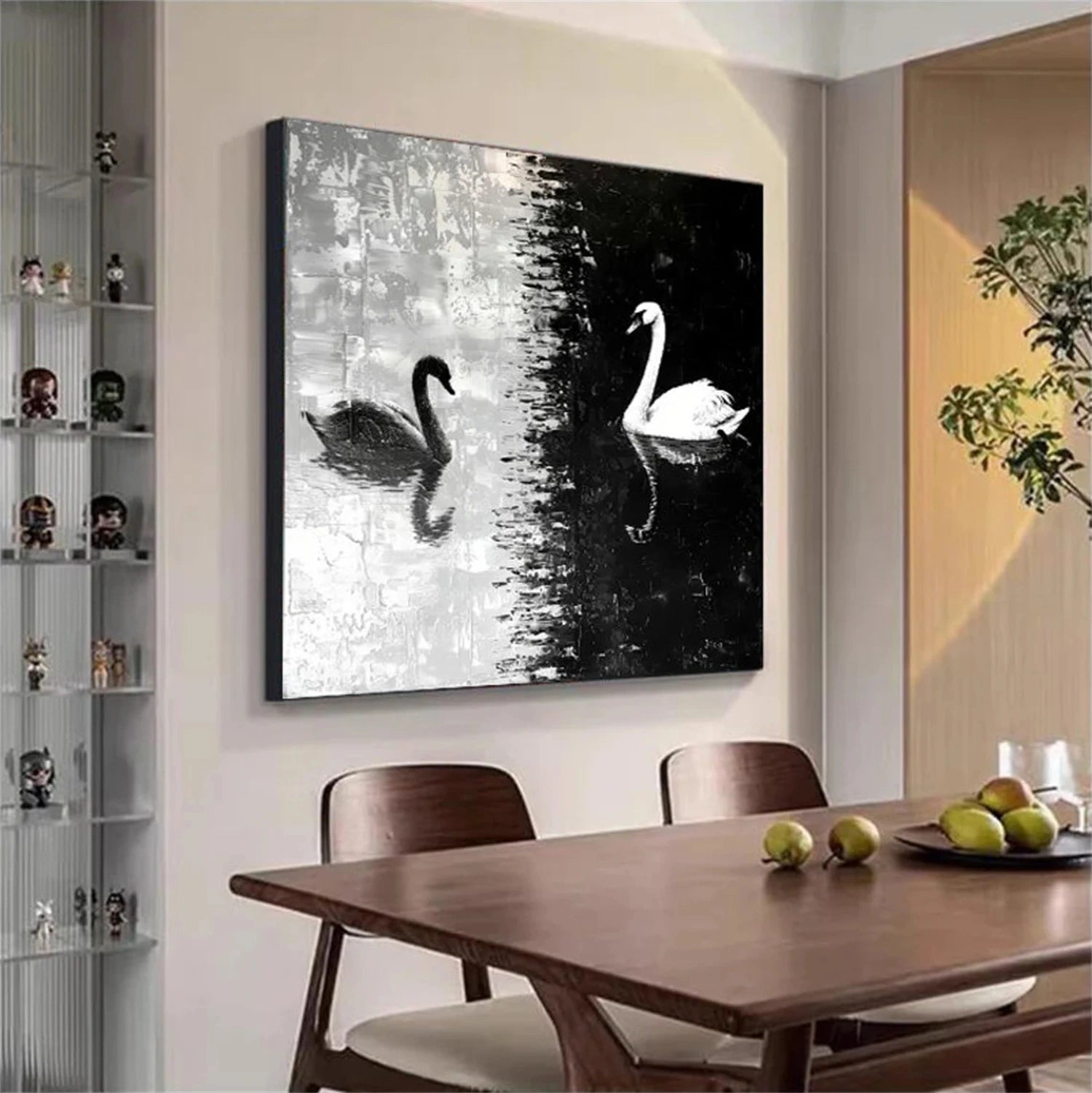 Black and White Abstract Animal Wall Art #AL094