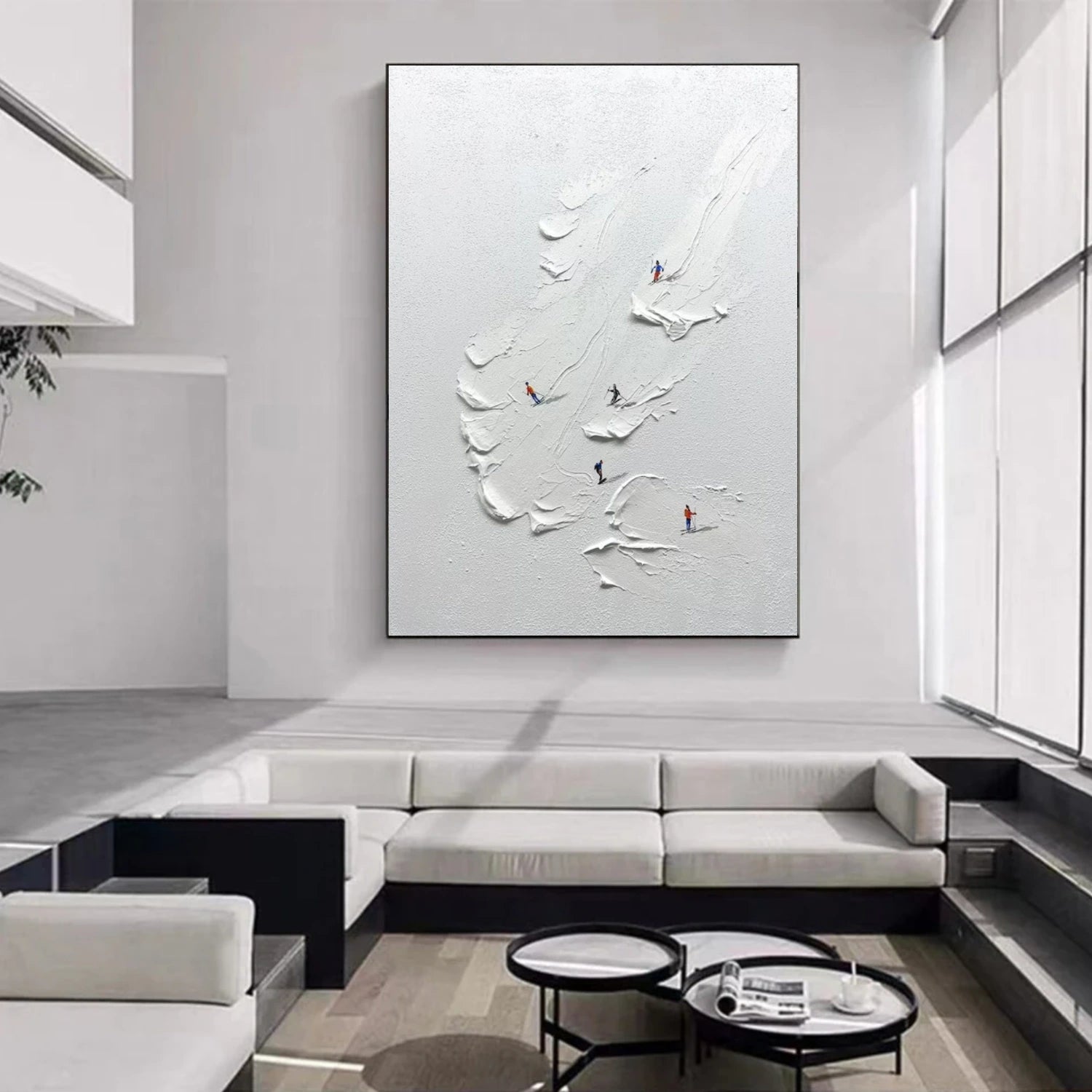 Skiing Sport Textured Wall Art #SA057