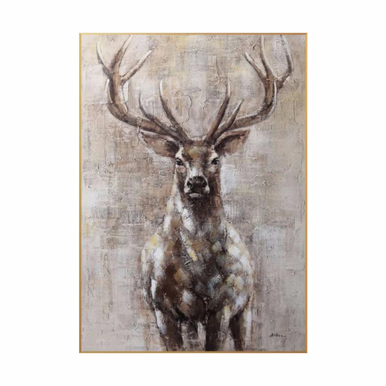 Beige and Brown Abstract Animal Wall Art #AL069