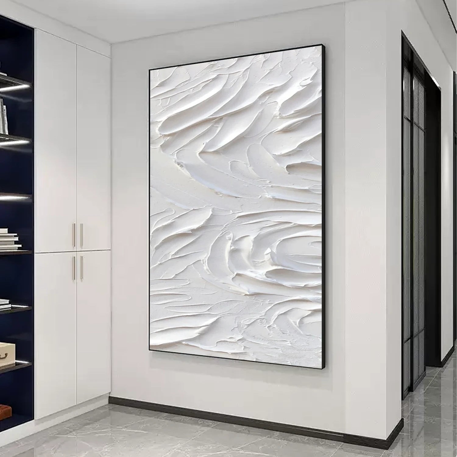 White Minimalistic Textured Art #MM239