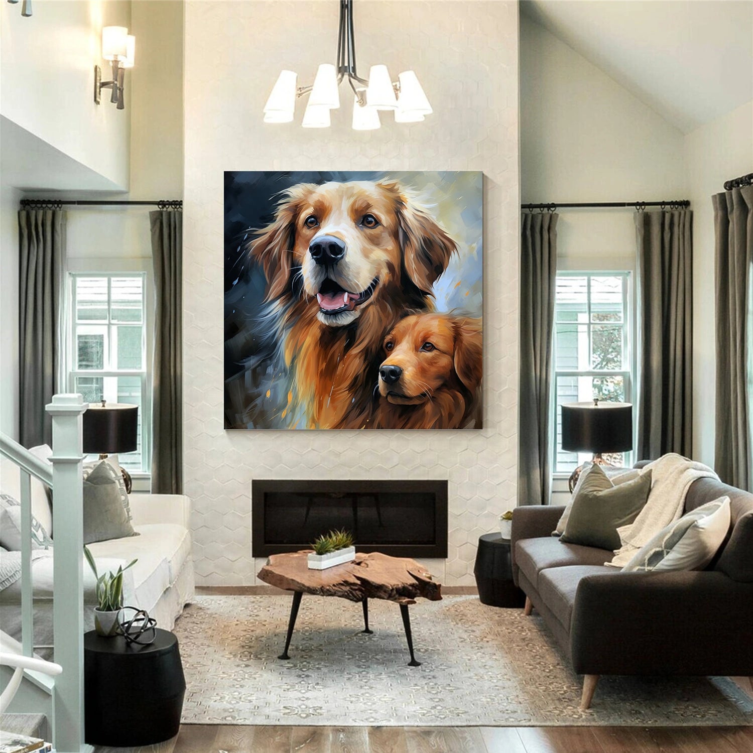 Abstract Animal Dog Wall Art #AL099
