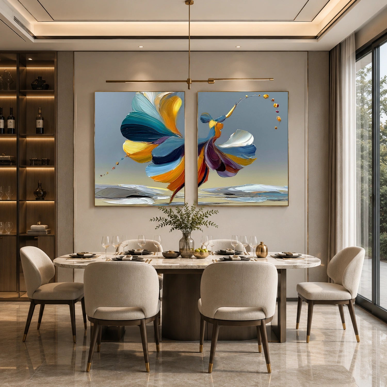 Abstract Portrait Wall Art Set of 2 #AP131