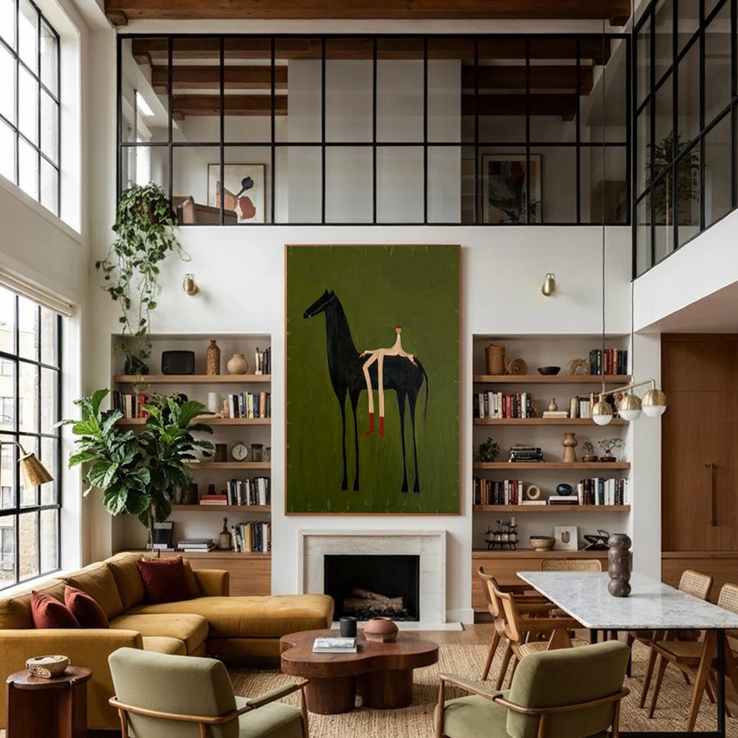 Abstract Animal Horse Wall Art #AL179
