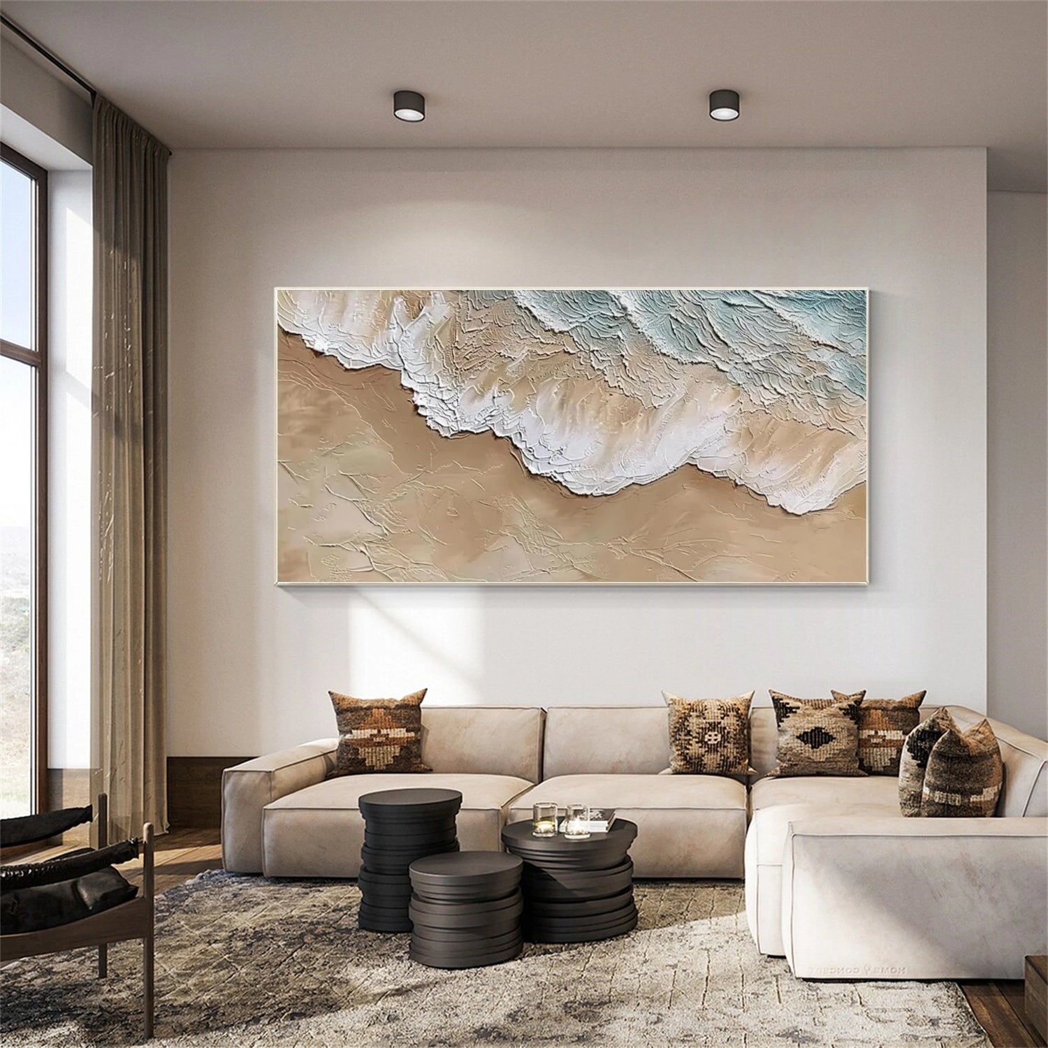 Sea & Sky Abstract Textured Wall Art #MS178