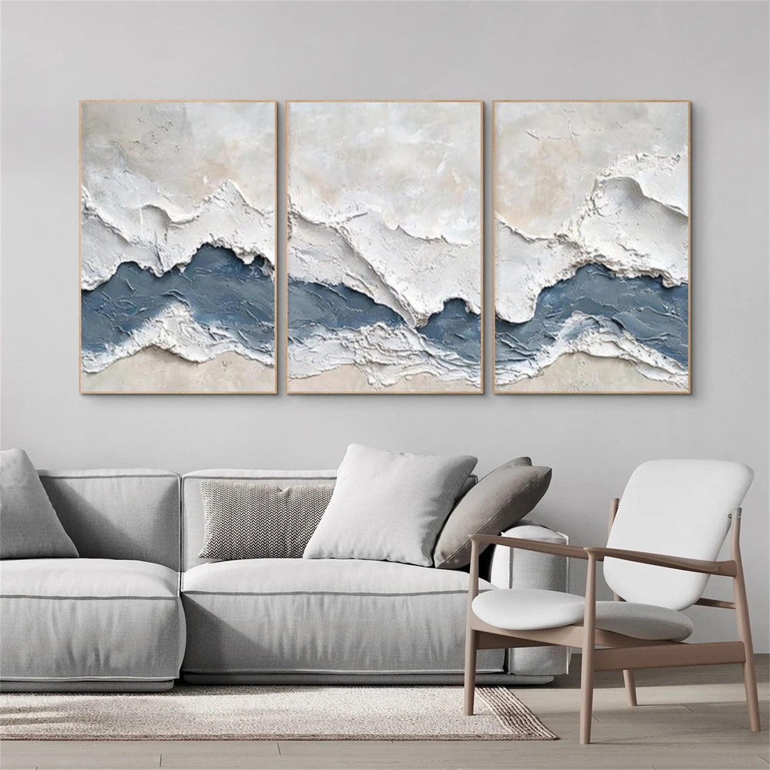 Abstract Textured Canvas Art Set of 3 #WS951
