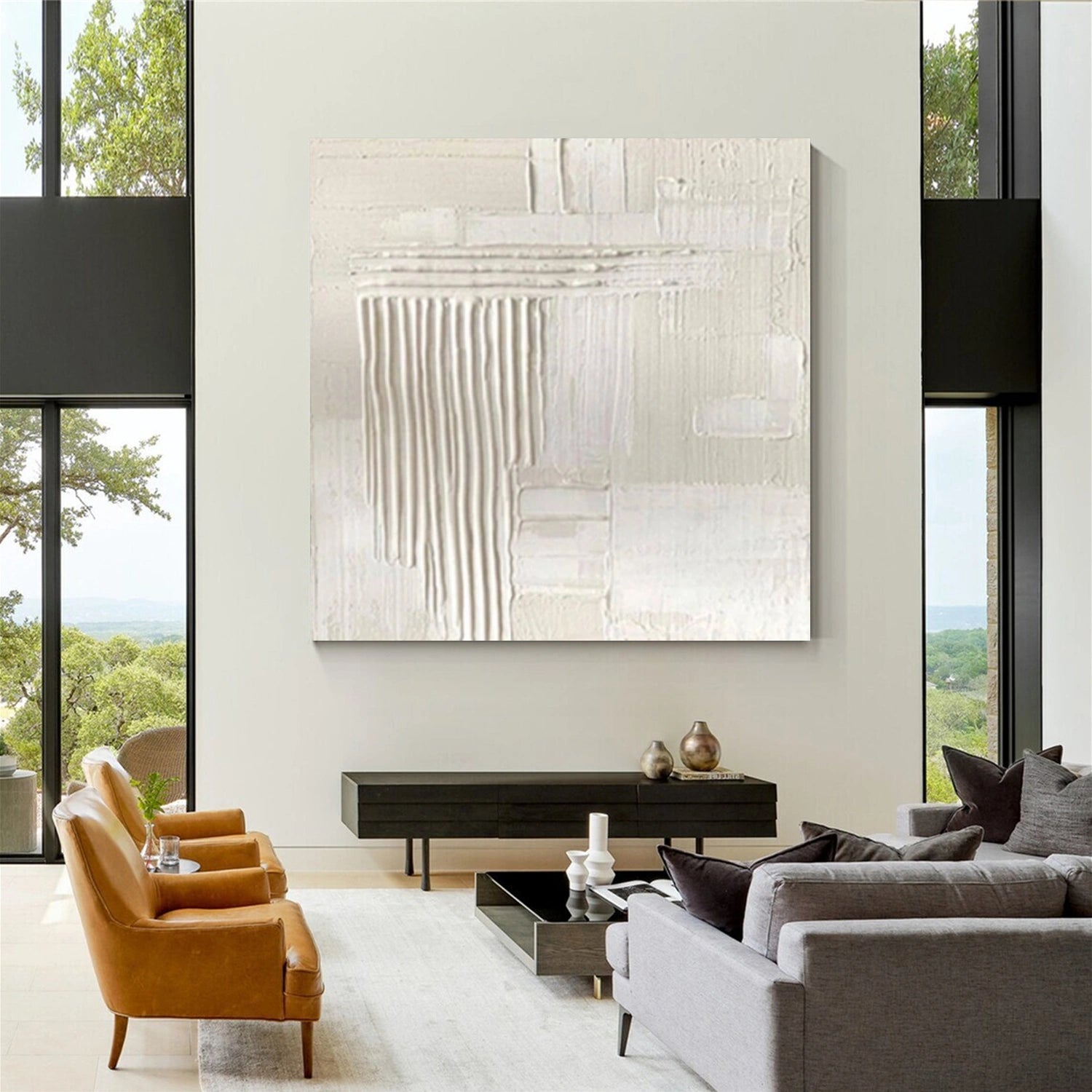 White Minimalistic Textured Art #MM251